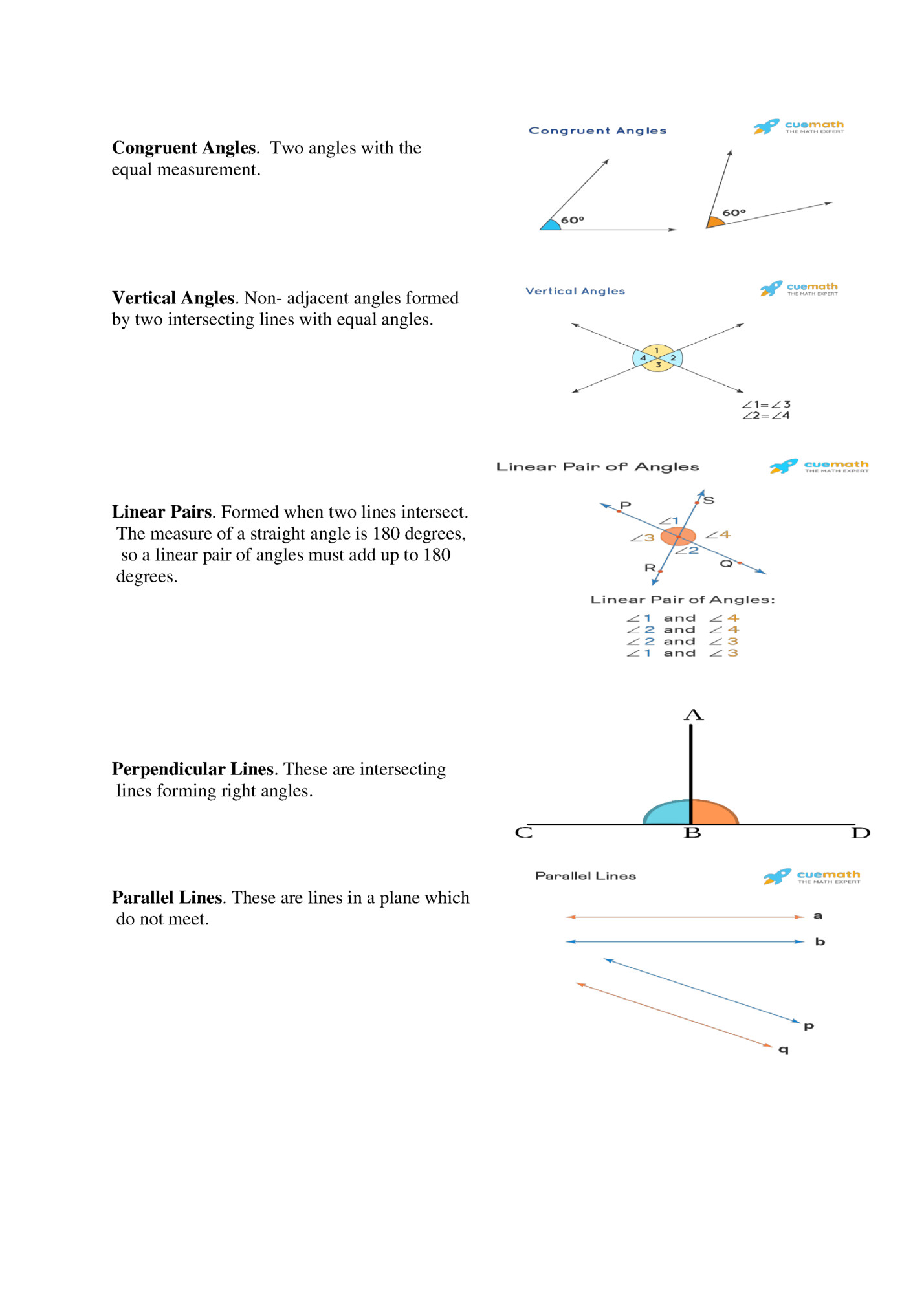 Congruent Angles. Two angles with the