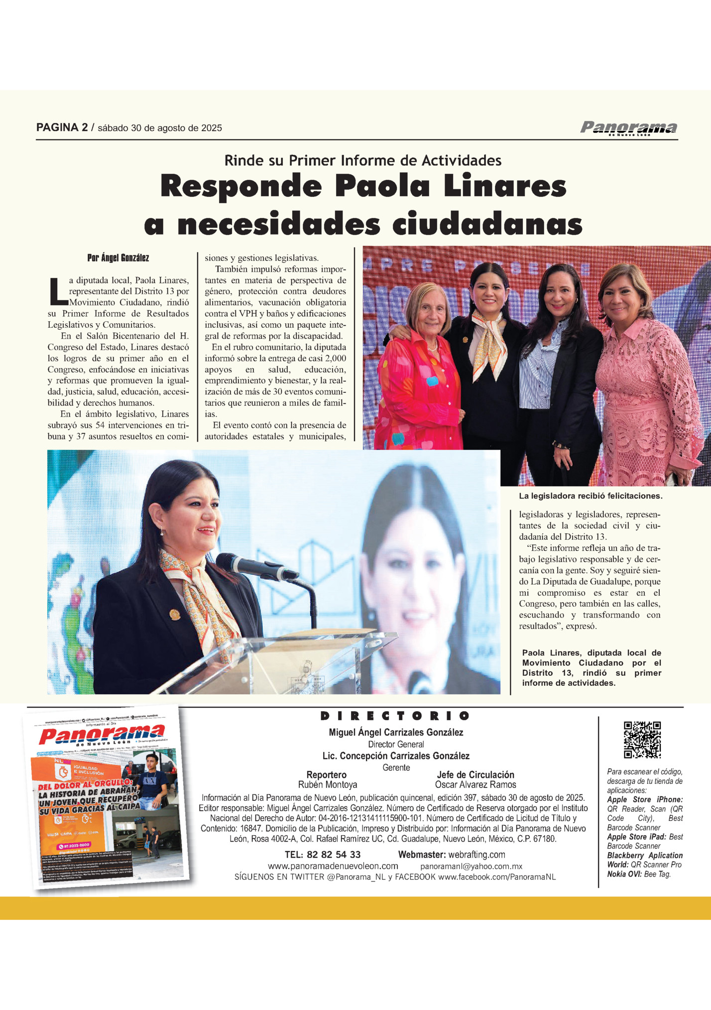 PAGINA 2 / sábado 30 de agosto de 2025 PAGINA 2 / sábado 30 de agosto de 2025