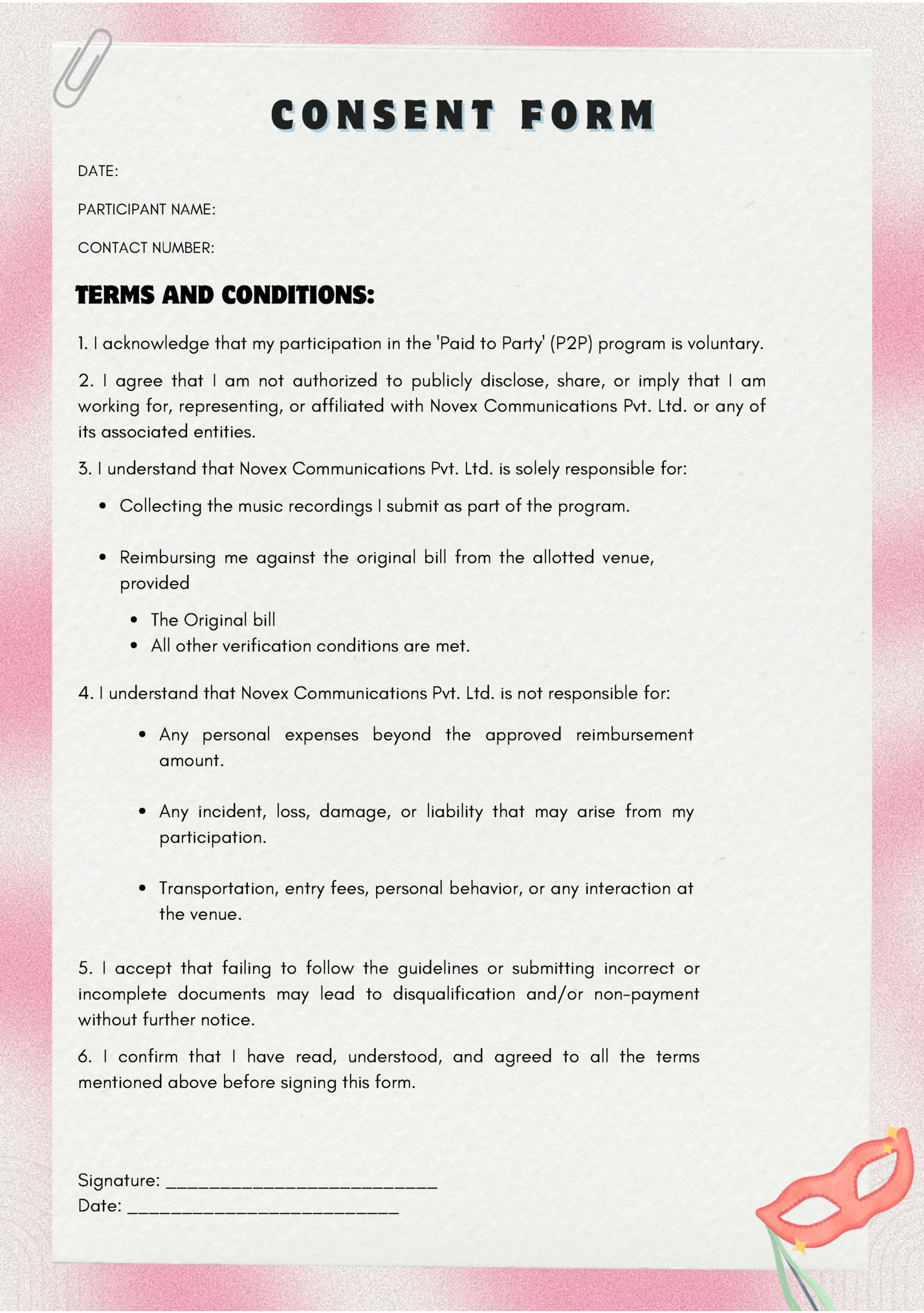 CONSENT FORM