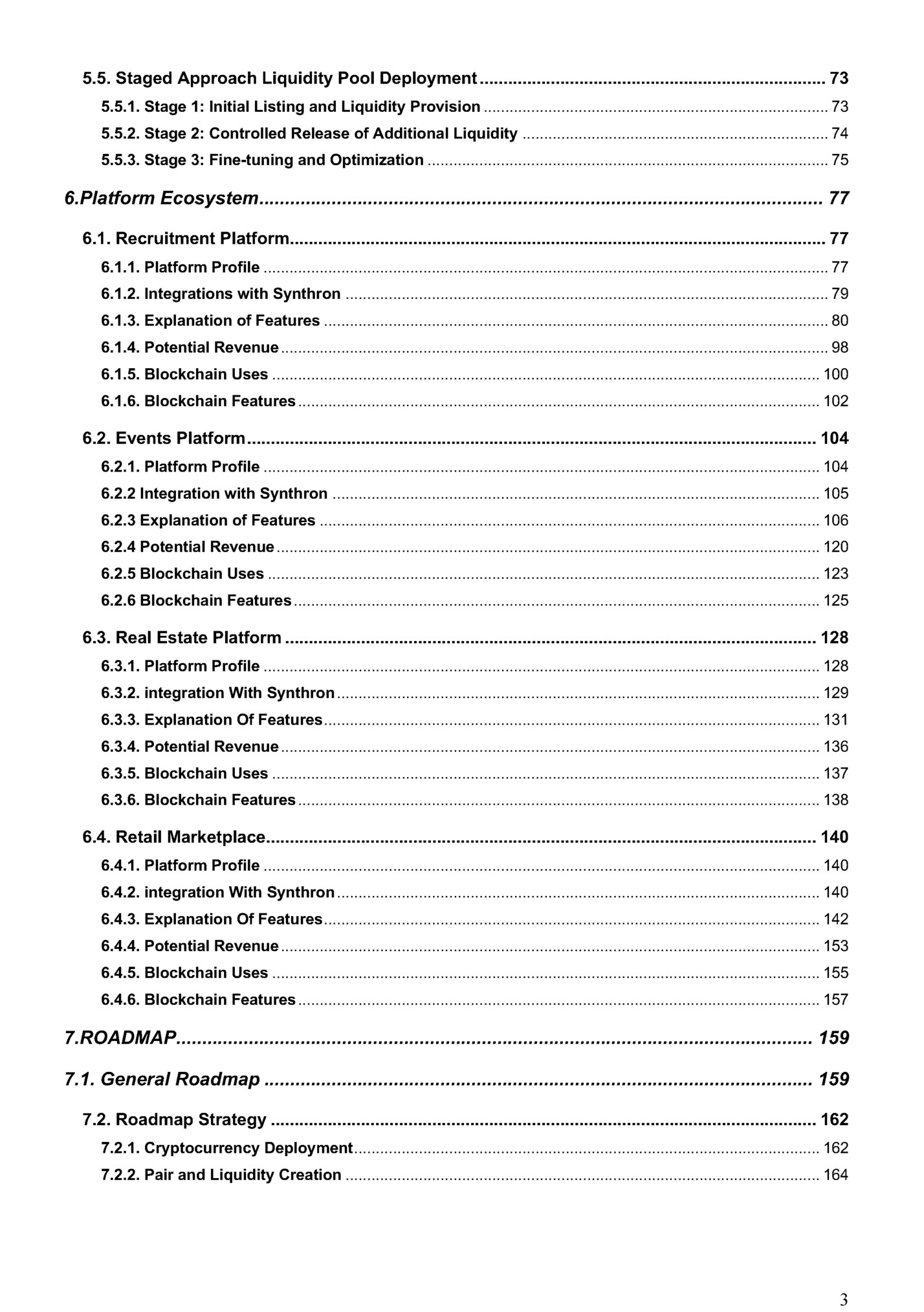 5.5. Staged Approach Liquidity Pool Deployment ......................................................................... 73