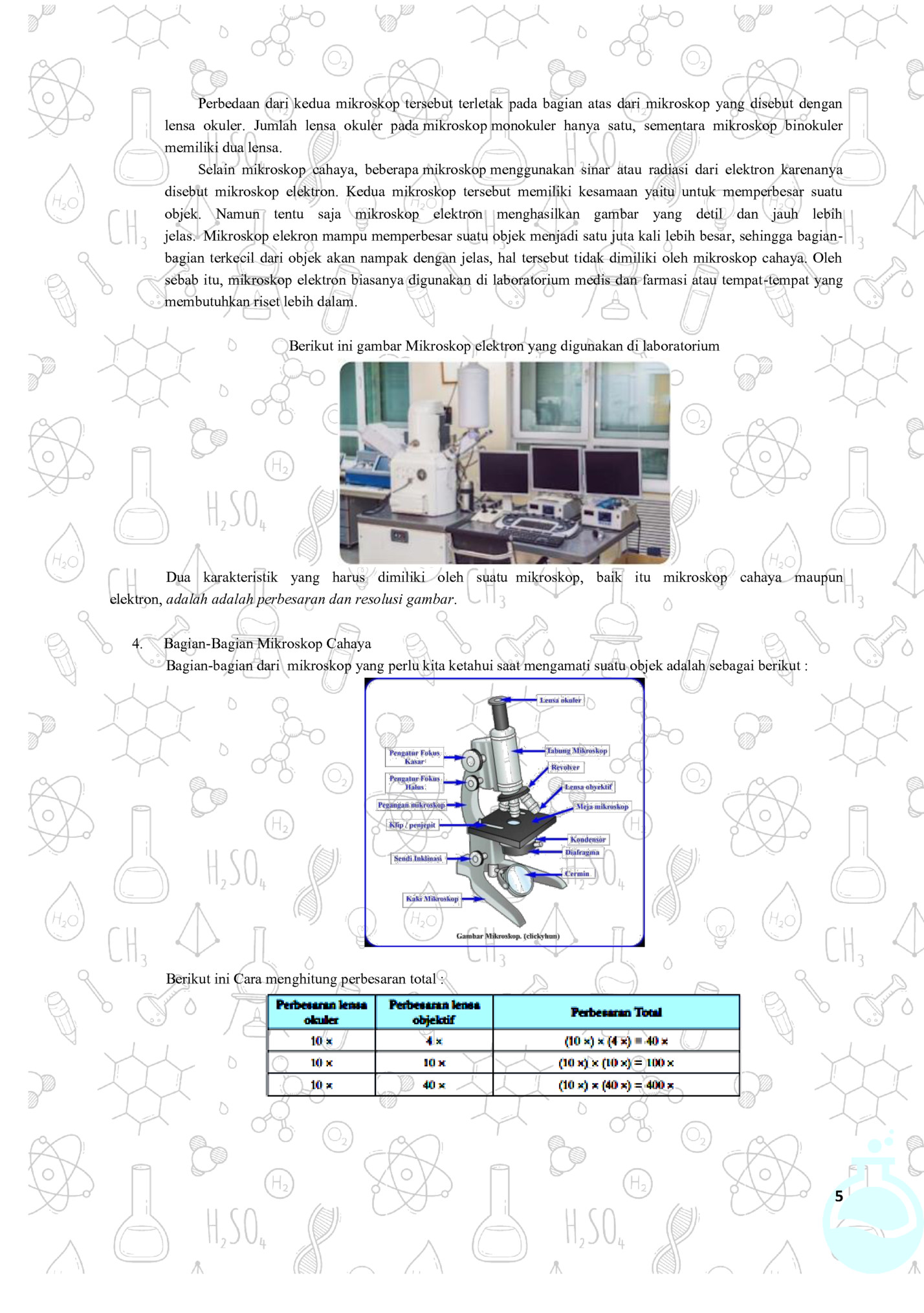 Perbedaan dari kedua mikroskop tersebut terletak pada bagian atas dari mikroskop yang disebut dengan