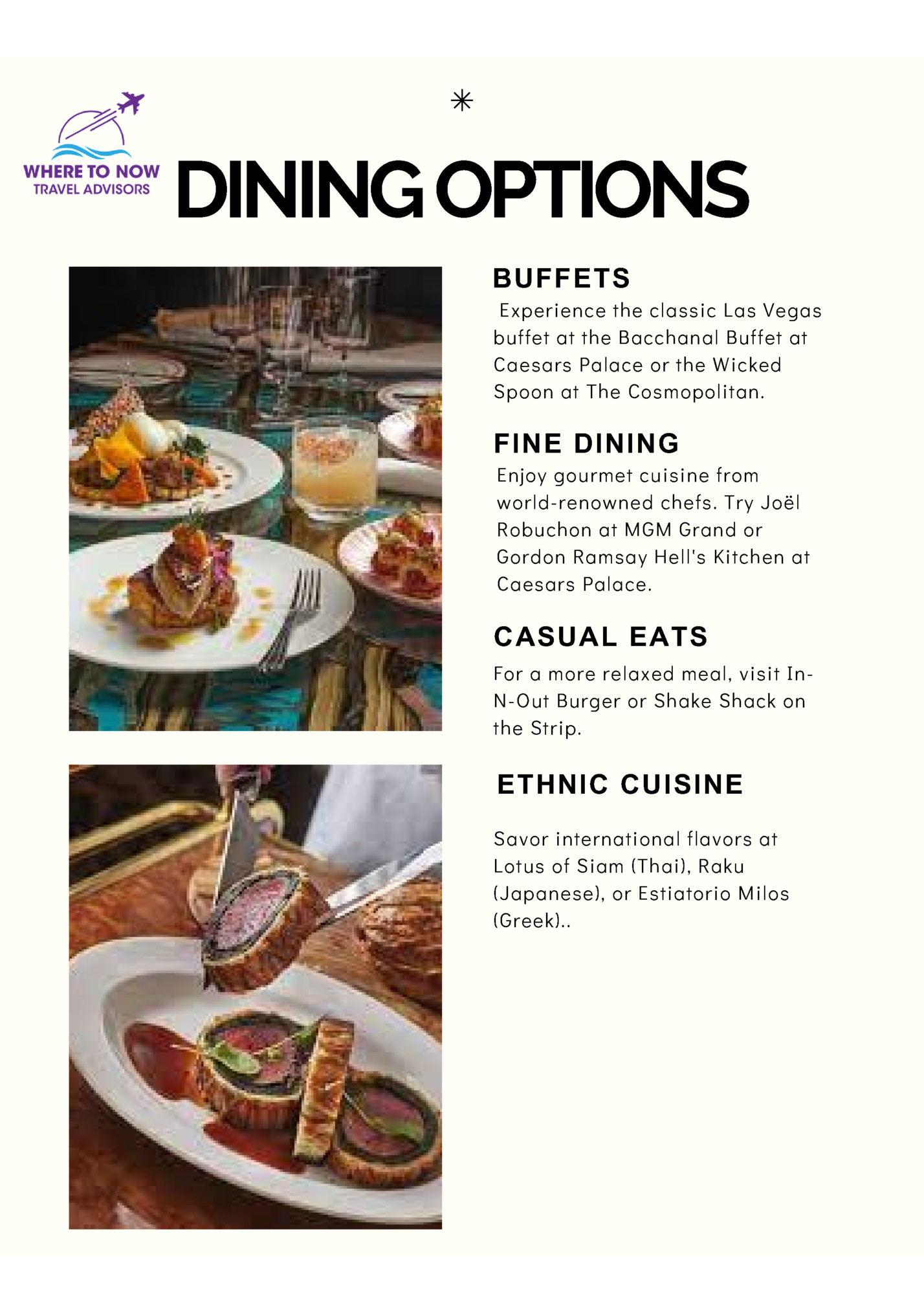 DINING OPTIONS DINING OPTIONS
