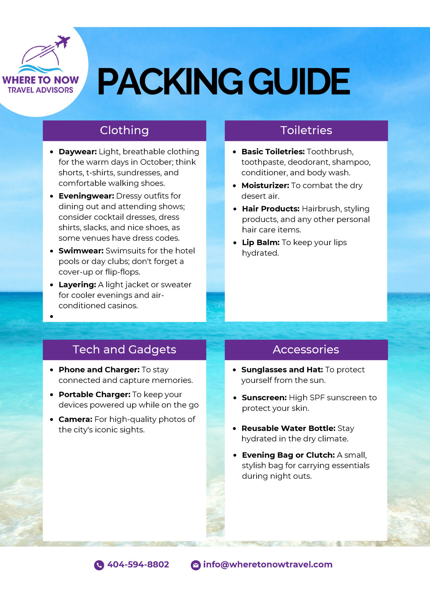 PACKING GUIDE PACKING GUIDE