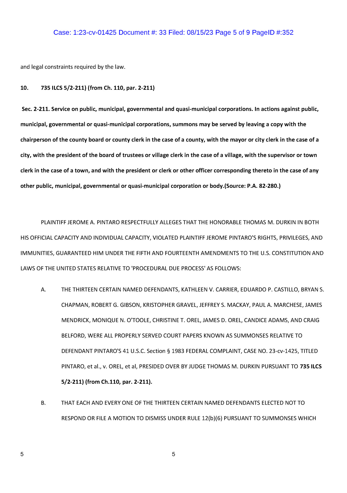 Case: 1:23-cv-01425 Document #: 33 Filed: 08/15/23 Page 5 of 9 PageID #:352