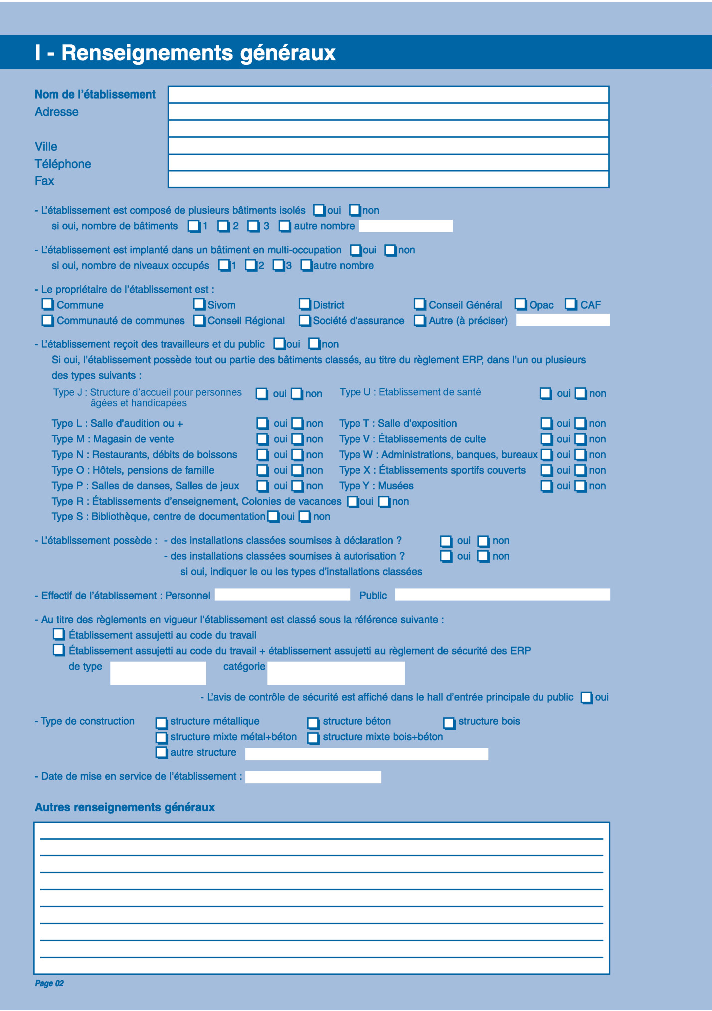 Type J : Structure d’accueil pour personnes