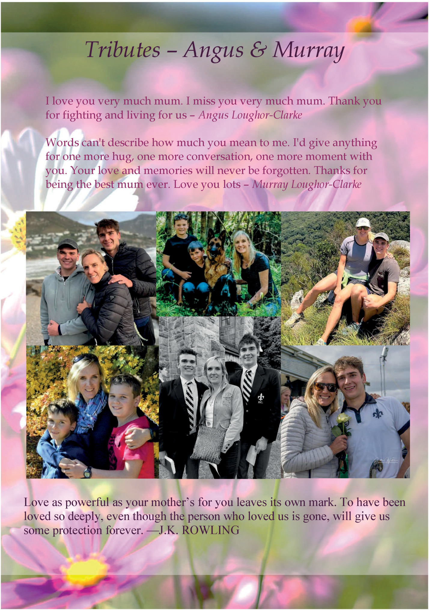 Tributes – Angus & Murray Tributes – Angus & Murray