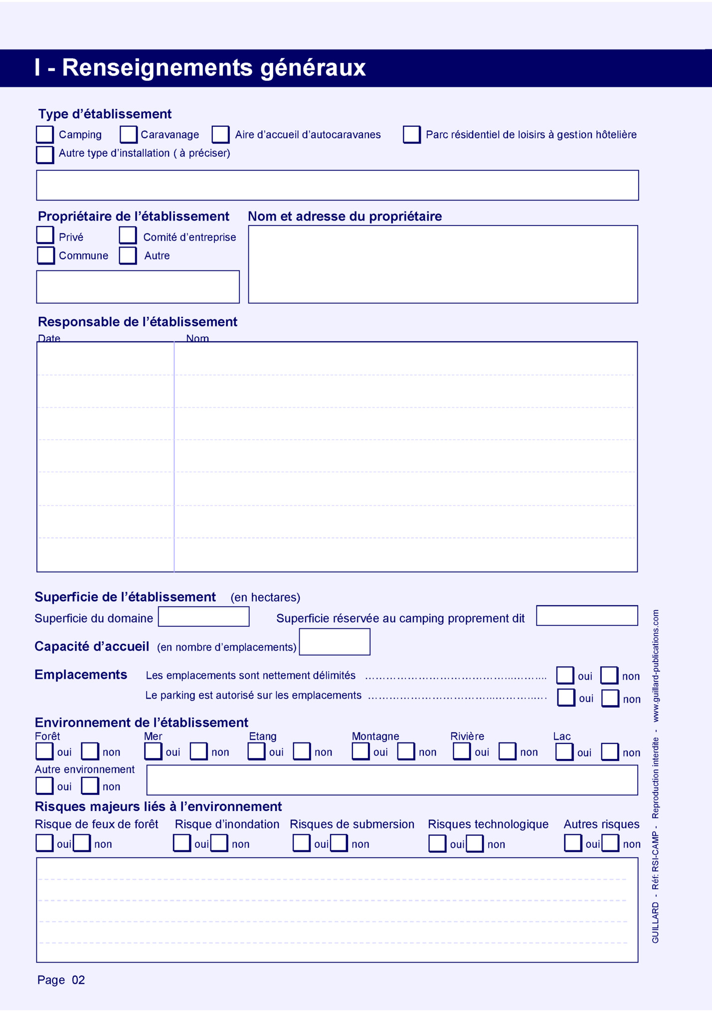 REGISTRE SECURITE CAMPING CARAVANAGE AIRE D’ACCUEIL REGISTRE SECURITE CAMPING CARAVANAGE AIRE D’ACCUEIL