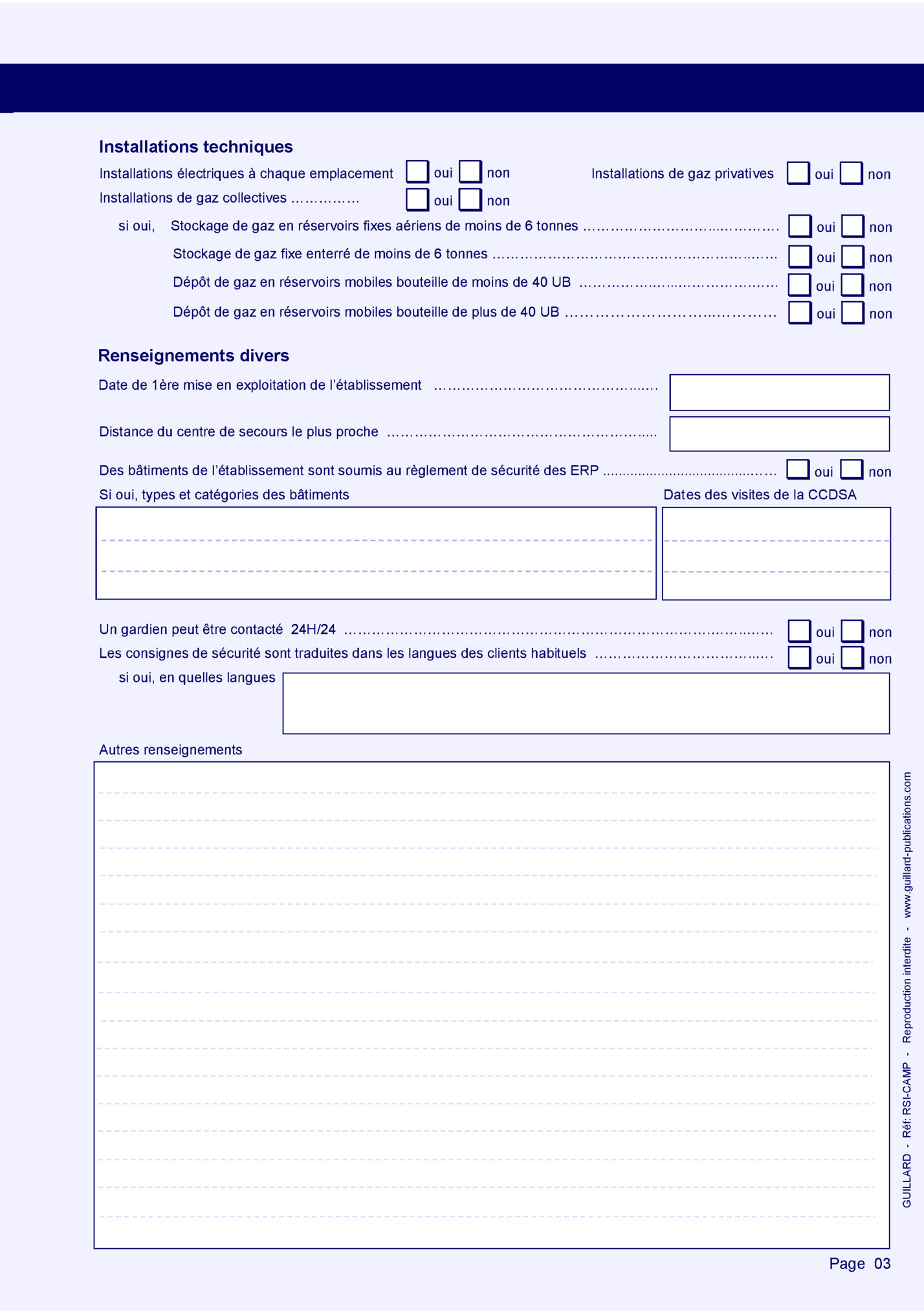 Installations techniques des campings et caravanings Installations techniques des campings et caravanings