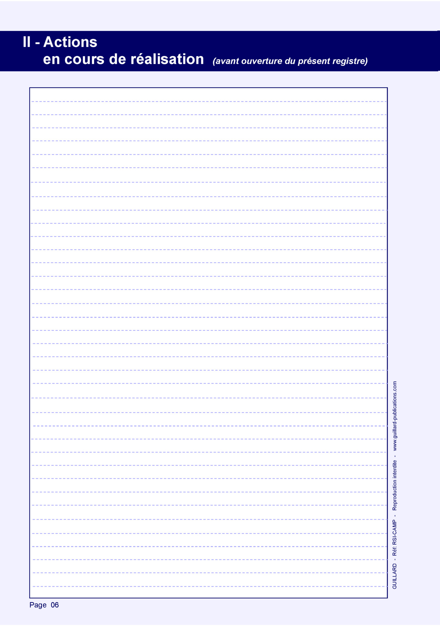 Actions de sécurité déjà réalisées Actions de sécurité déjà réalisées