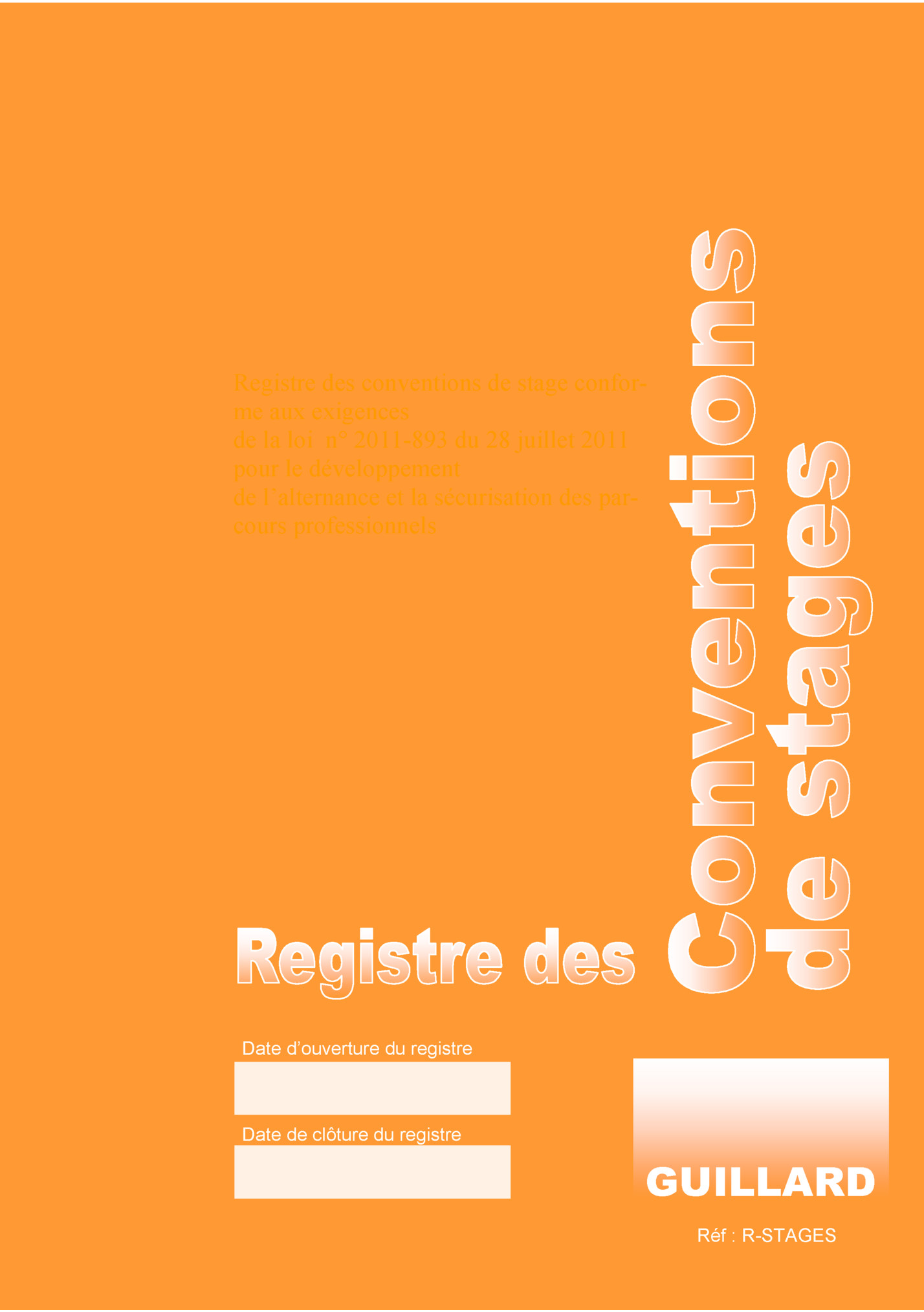 Registre des conventions de stage conforme aux exigences