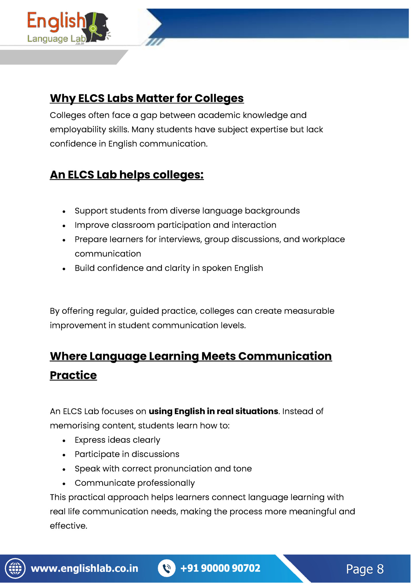Why ELCS Labs Matter for Colleges Why ELCS Labs Matter for Colleges