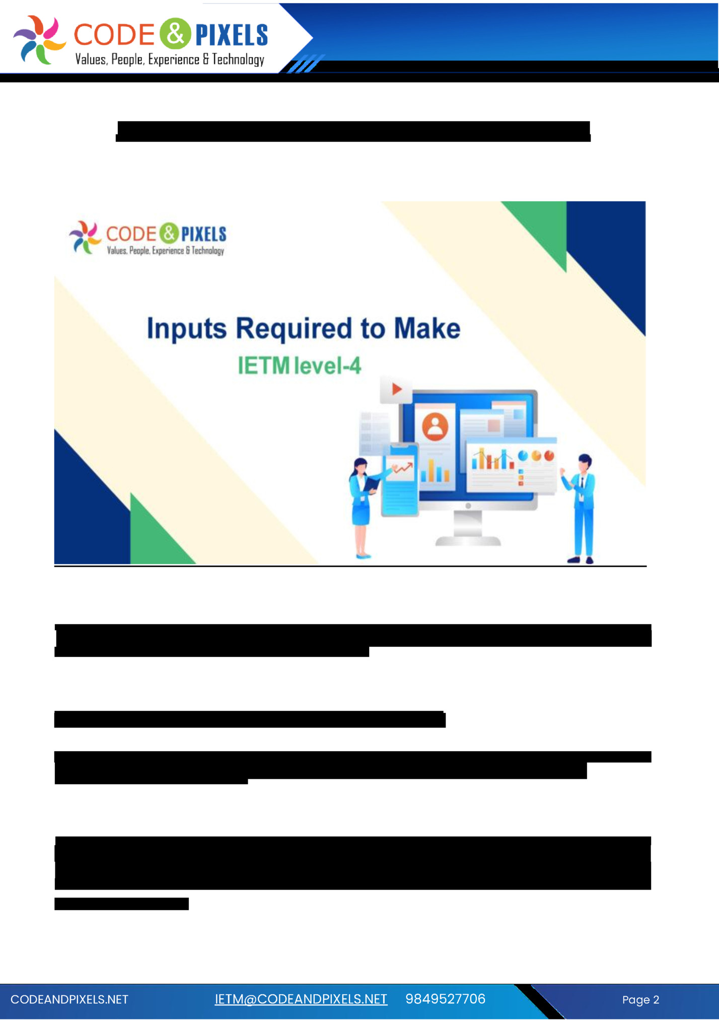 Inputs That Are Required to Make IETM Level-4 Inputs That Are Required to Make IETM Level-4