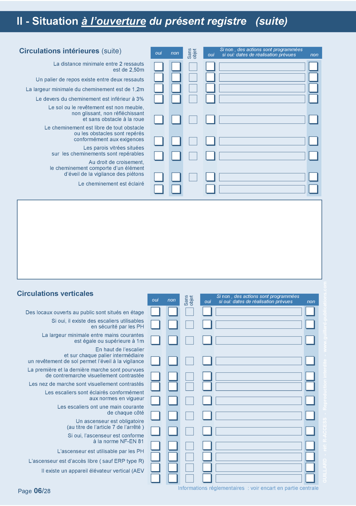Circulations intérieures (suite)