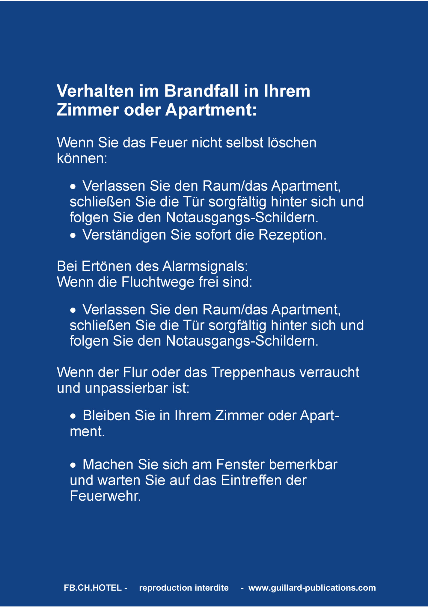 Verhalten im Brandfall in Ihrem