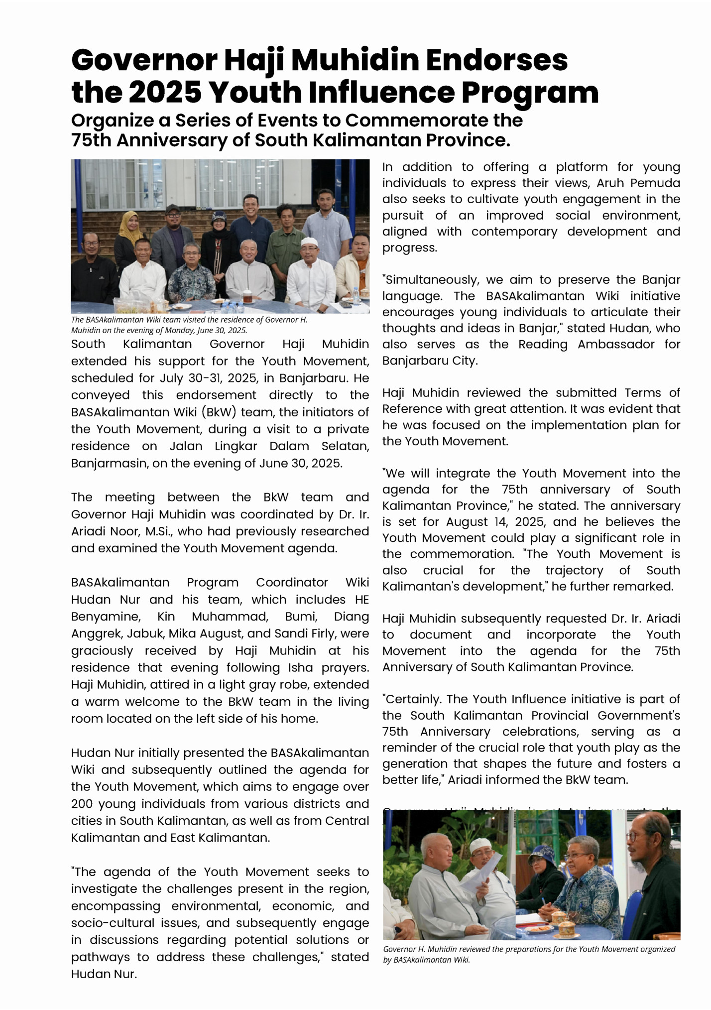 Governor Haji Muhidin Endorses Governor Haji Muhidin Endorses