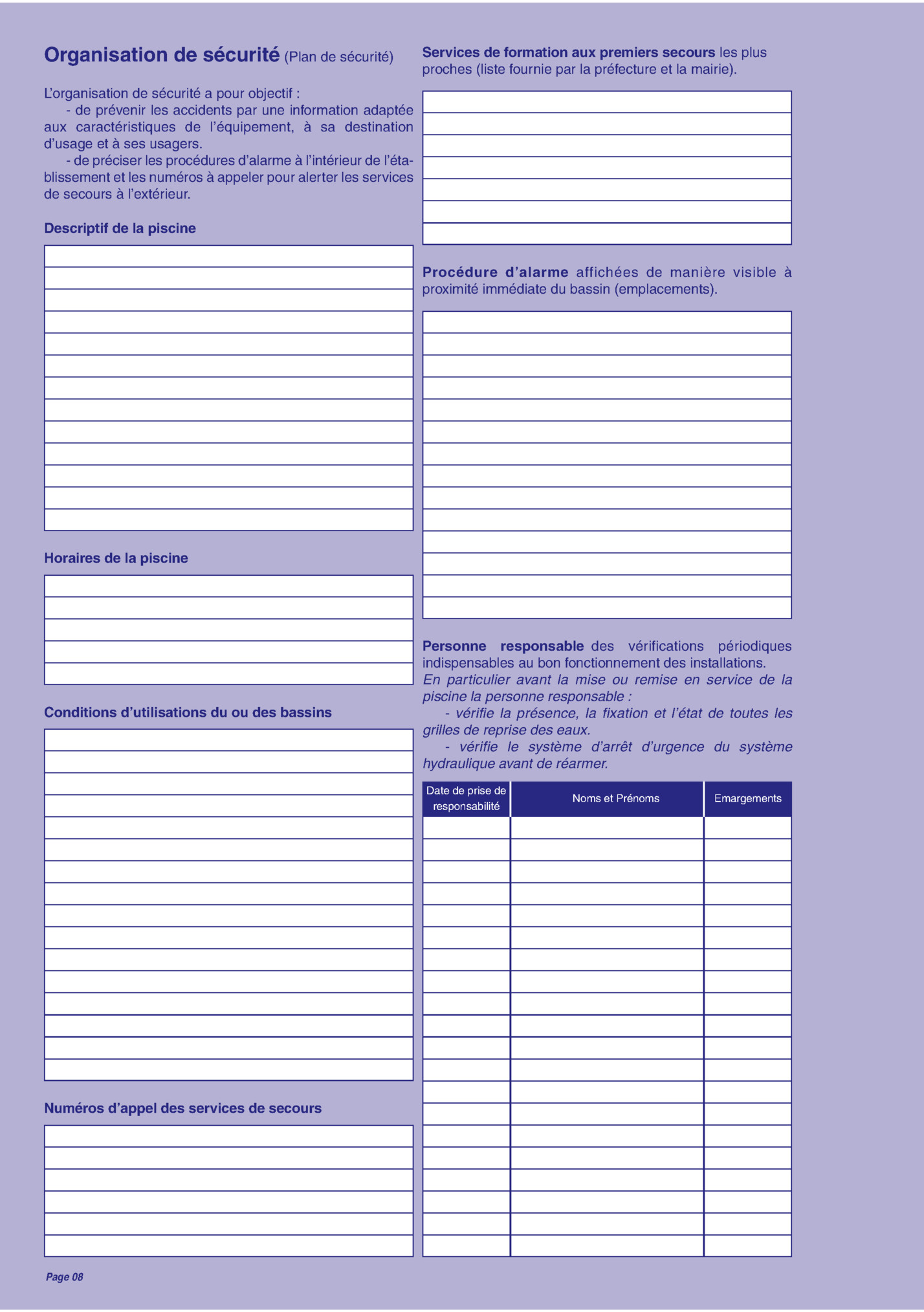 Organisation de sécurité (Plan de sécurité)