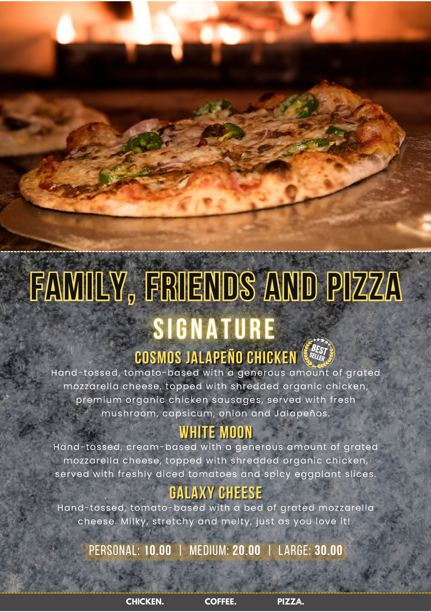 FAMILY, FRIENDS AND PIZZA