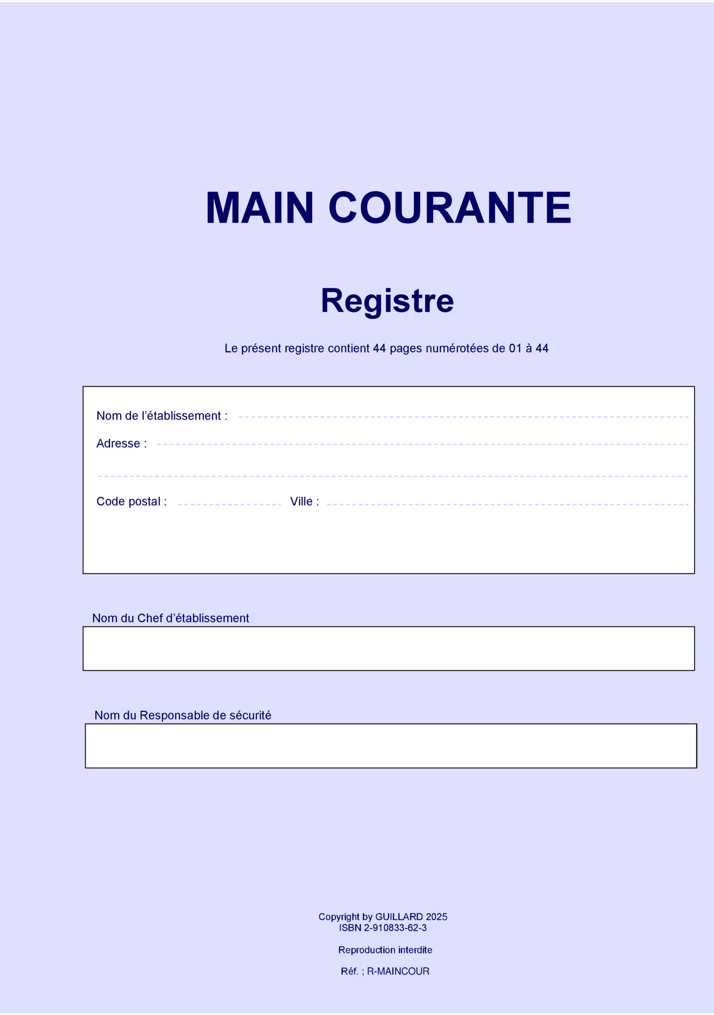 MAIN COURANTE