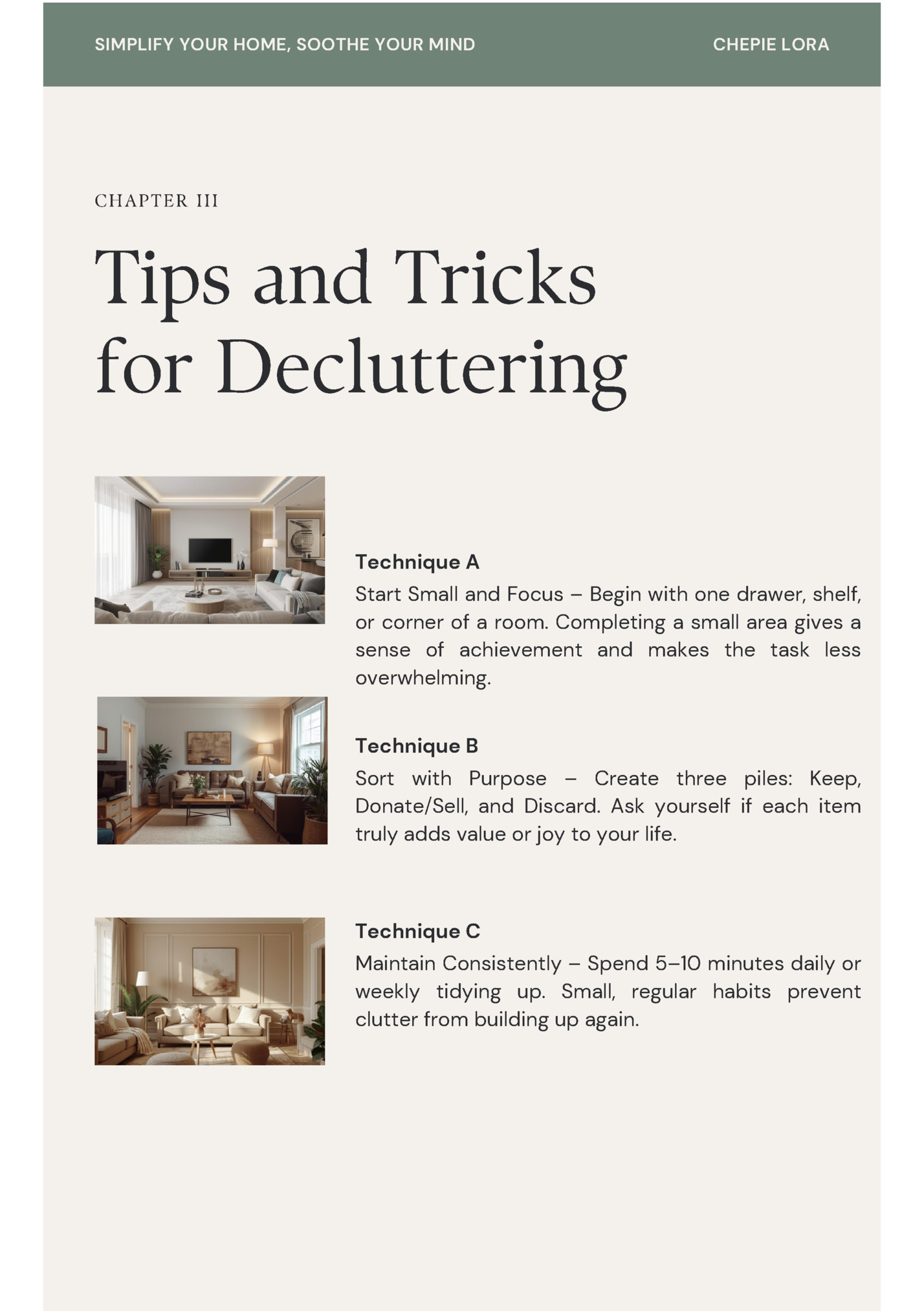 SIMPLIFY YOUR HOME, SOOTHE YOUR MIND