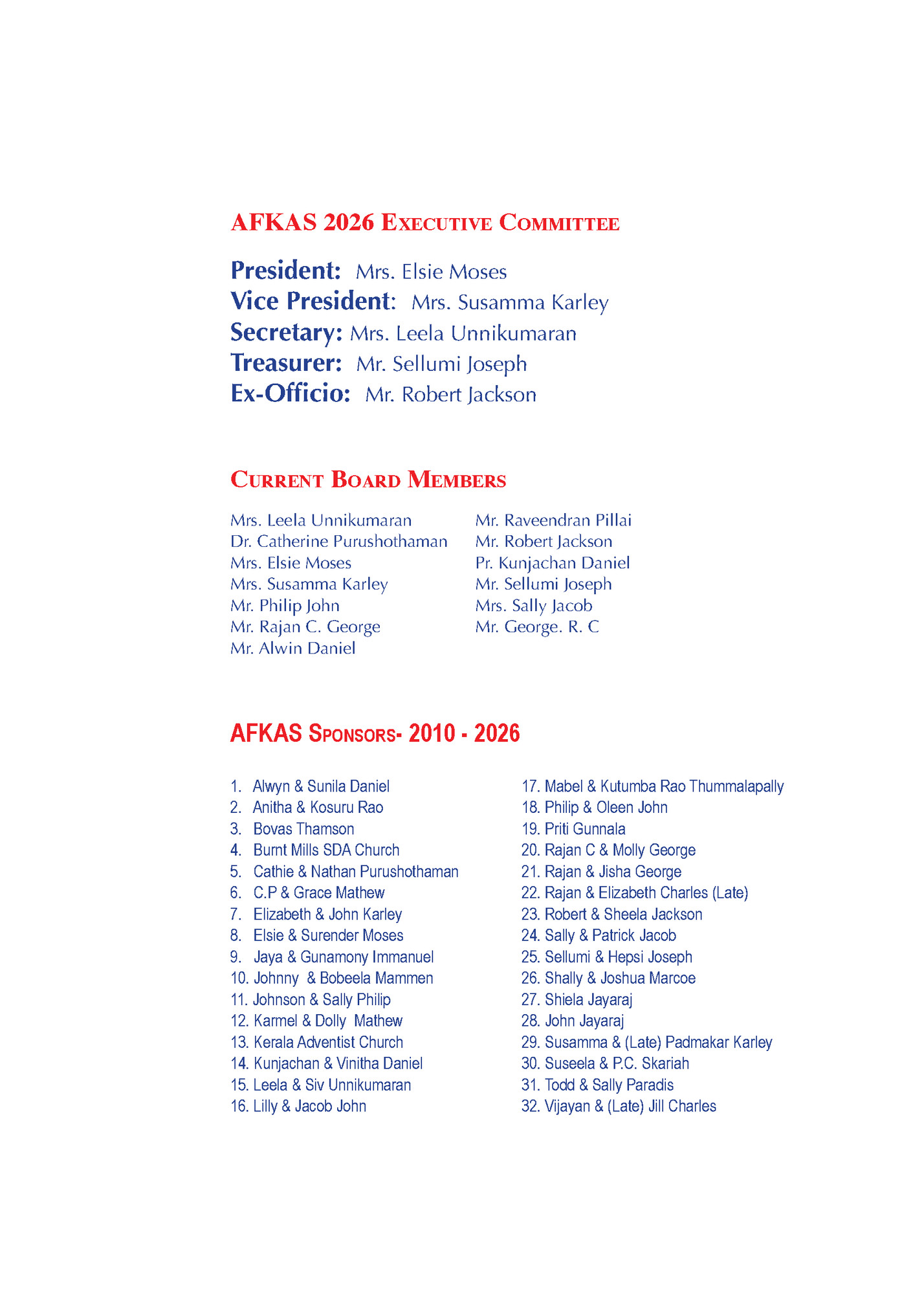 Alumni and Friends of Kottarakara Adventist School (AFKAS) Convention 2026
