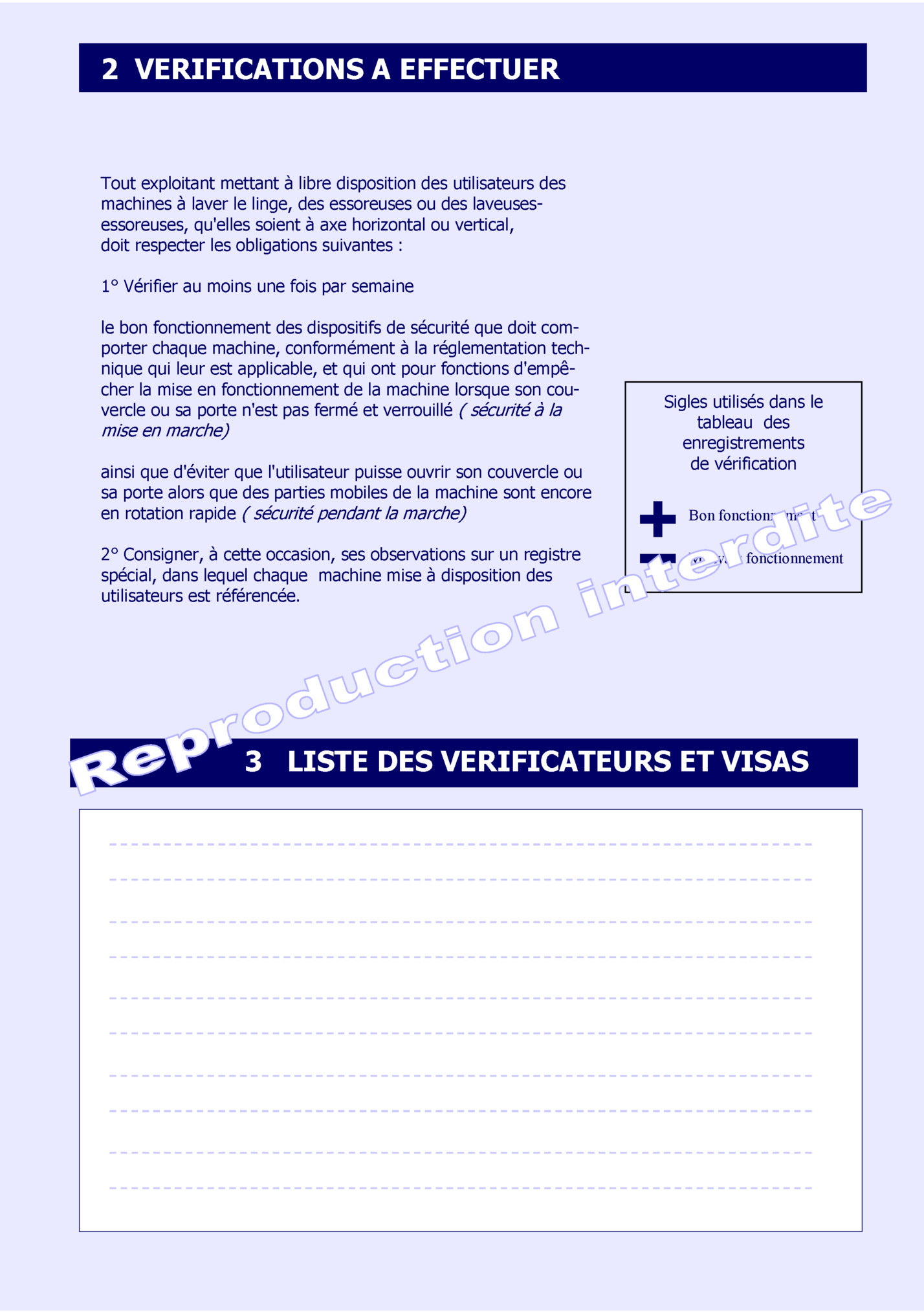 2 VERIFICATIONS A EFFECTUER