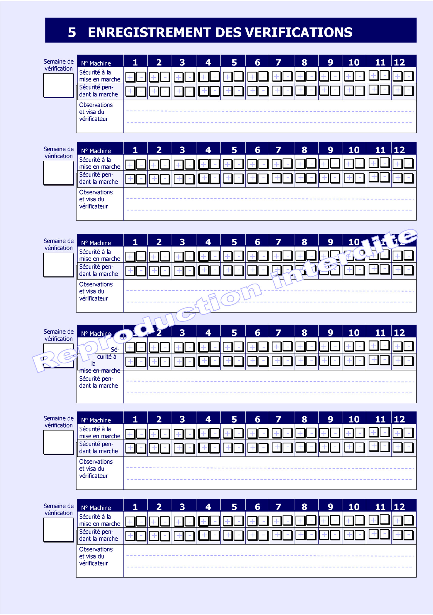 5 ENREGISTREMENT DES VERIFICATIONS