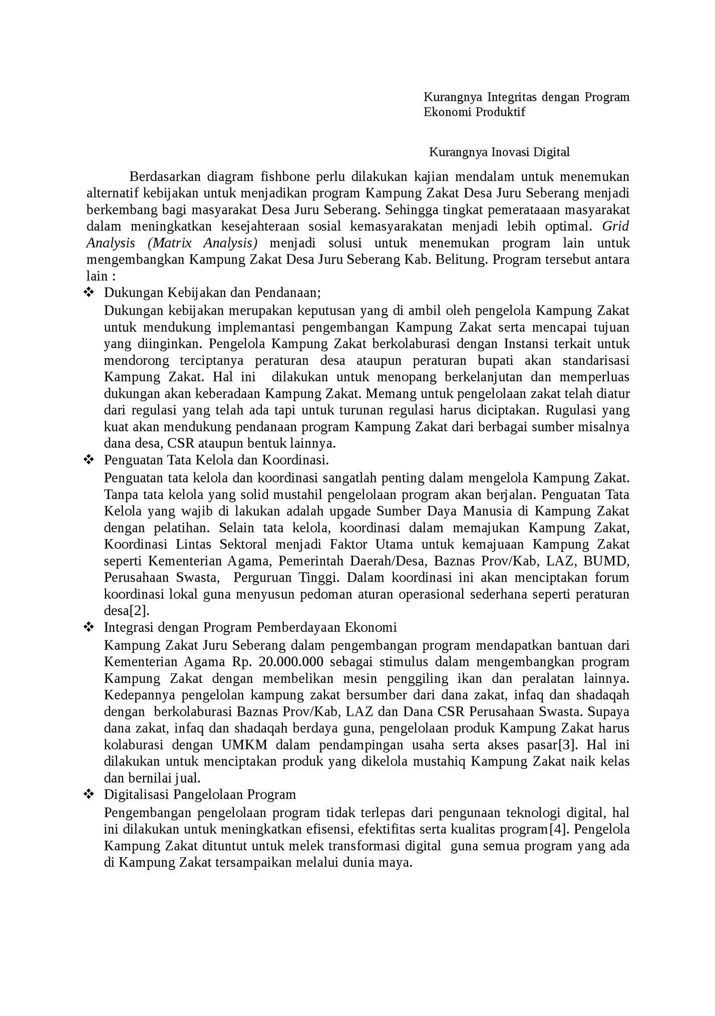 Kurangnya Integritas dengan Program Kurangnya Integritas dengan Program