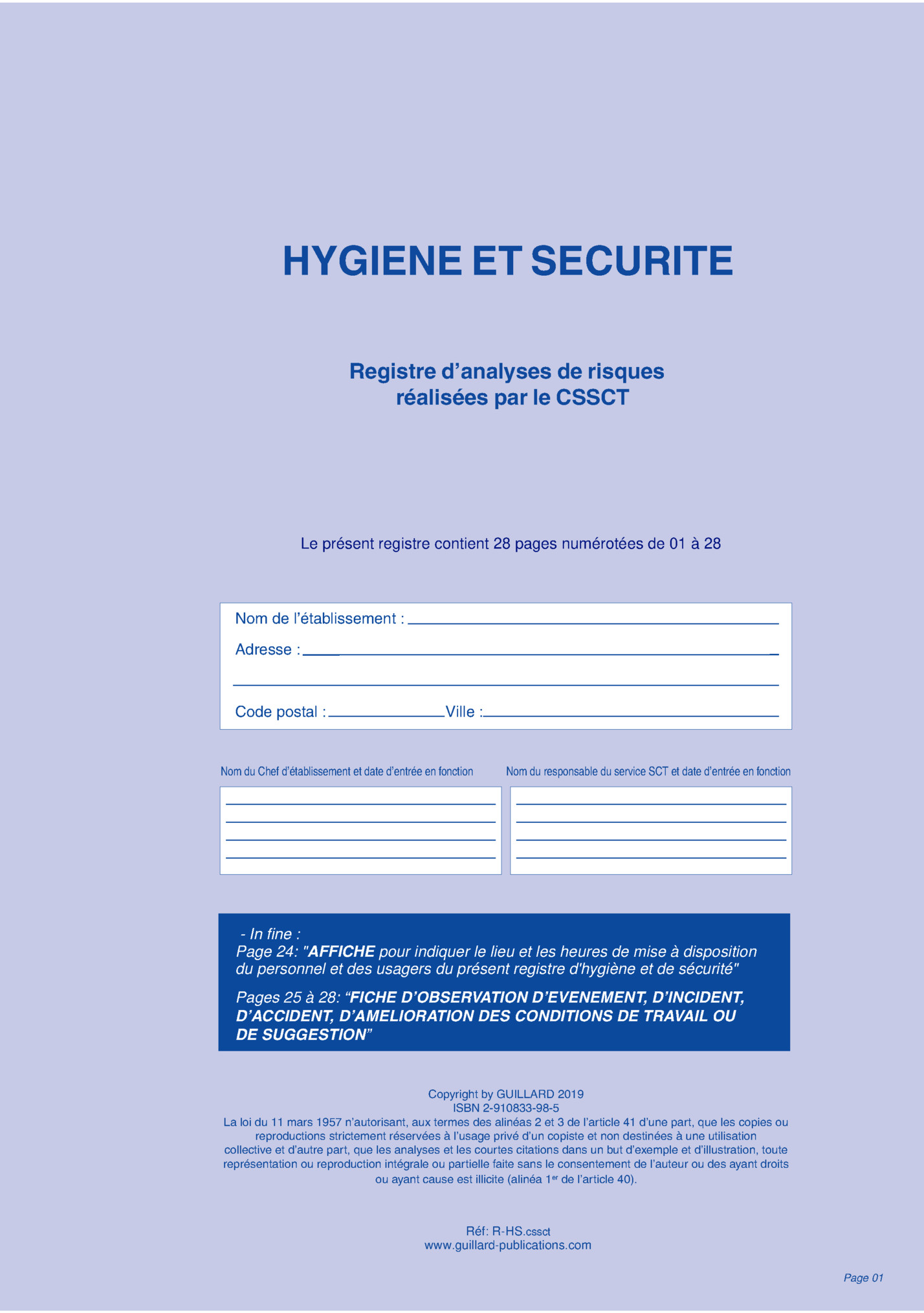 HYGIENE ET SECURITE HYGIENE ET SECURITE