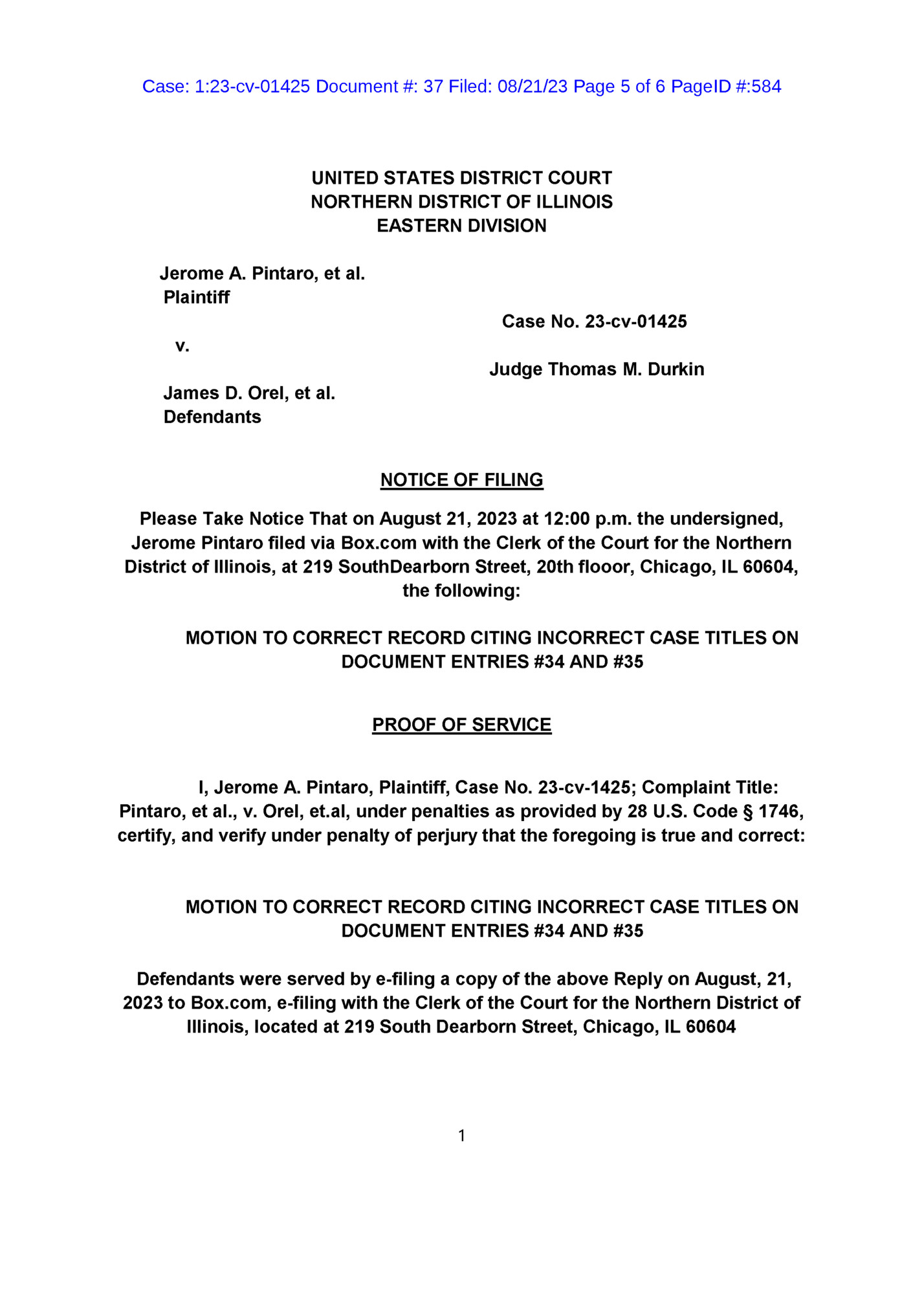 Case: 1:23-cv-01425 Document #: 37 Filed: 08/21/23 Page 5 of 6 PageID #:584