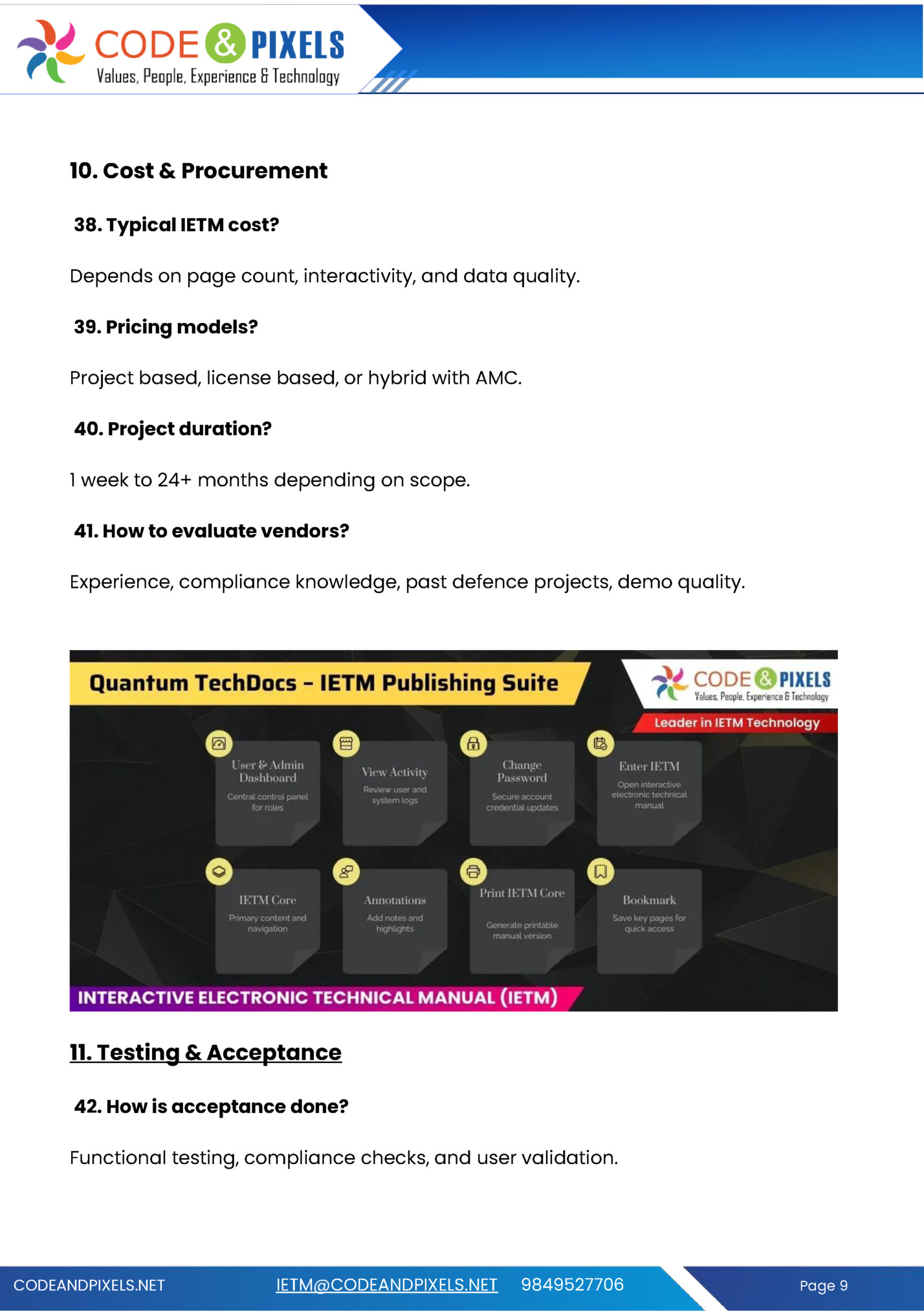 10. Cost & Procurement