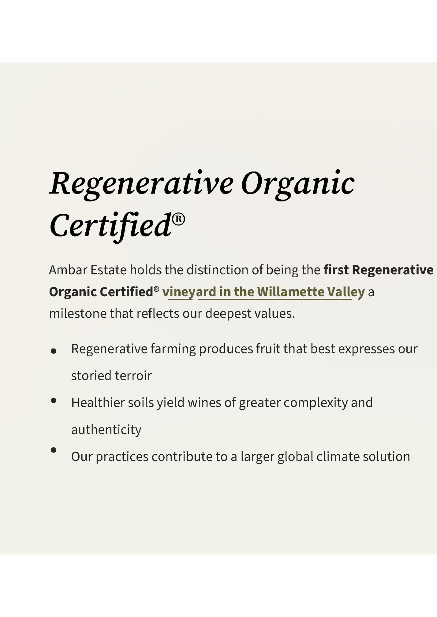 Regenerative Organic