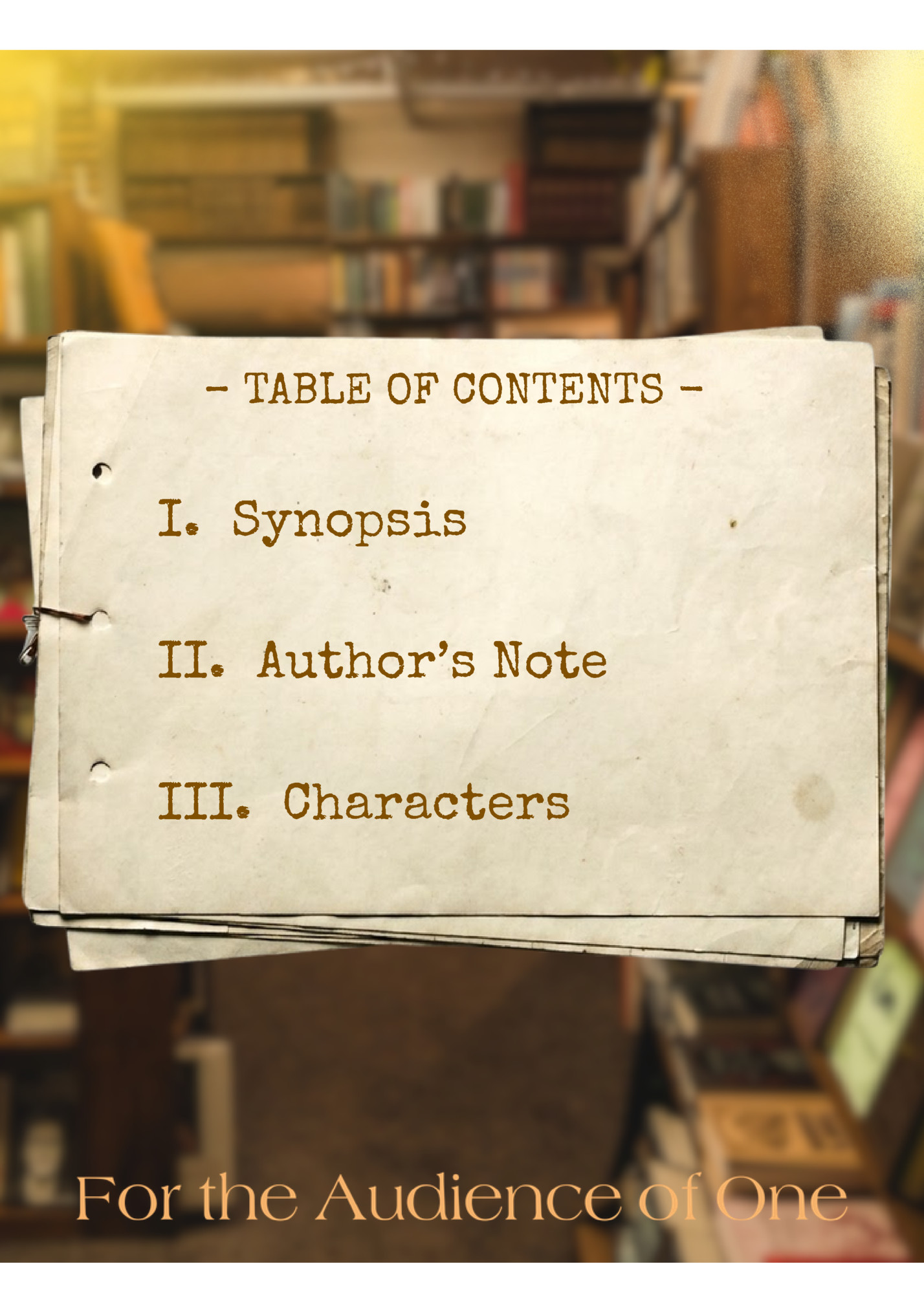 – TABLE OF CONTENTS -