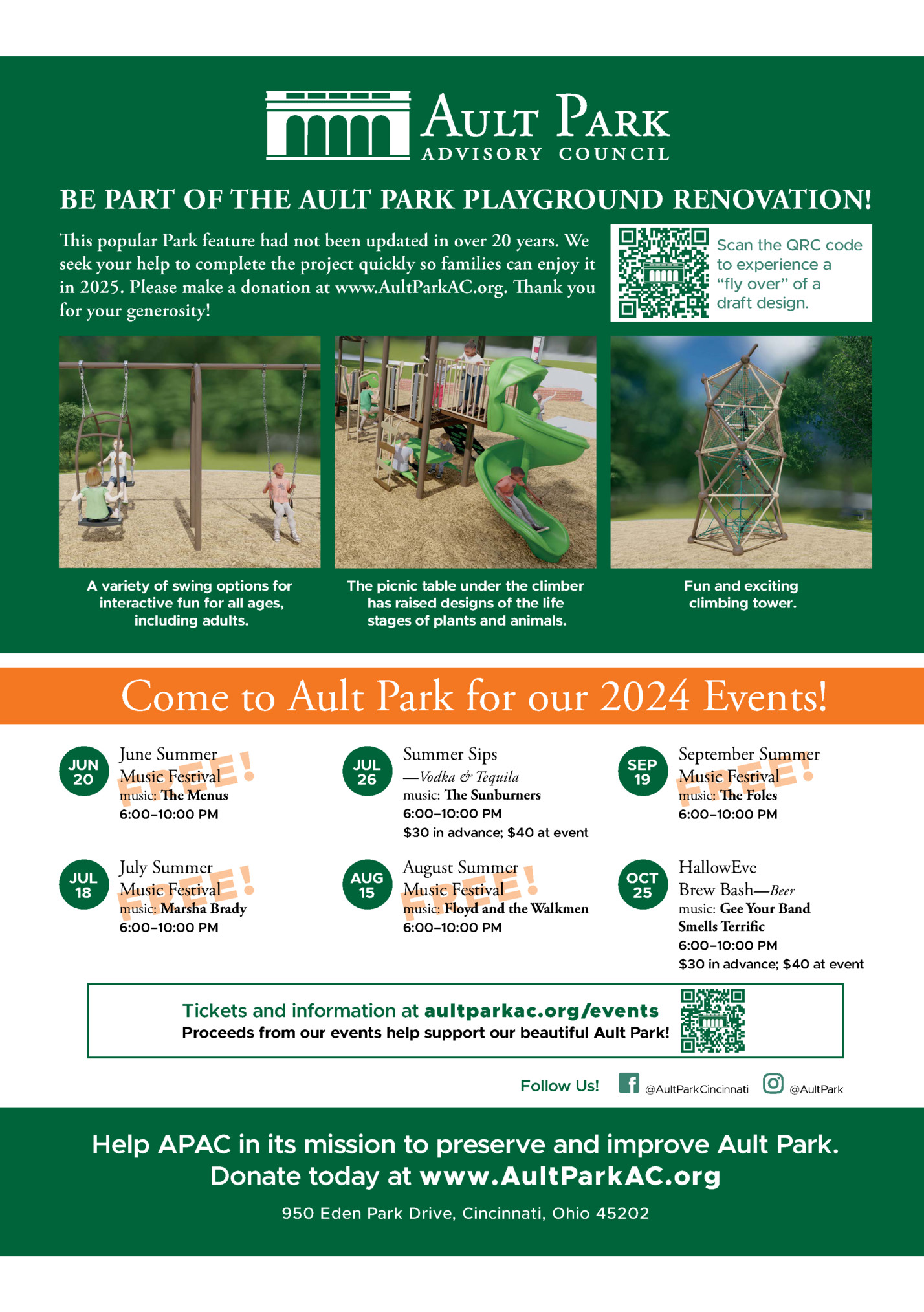 BE PART OF THE AULT PARK PLAYGROUND RENOVATION!