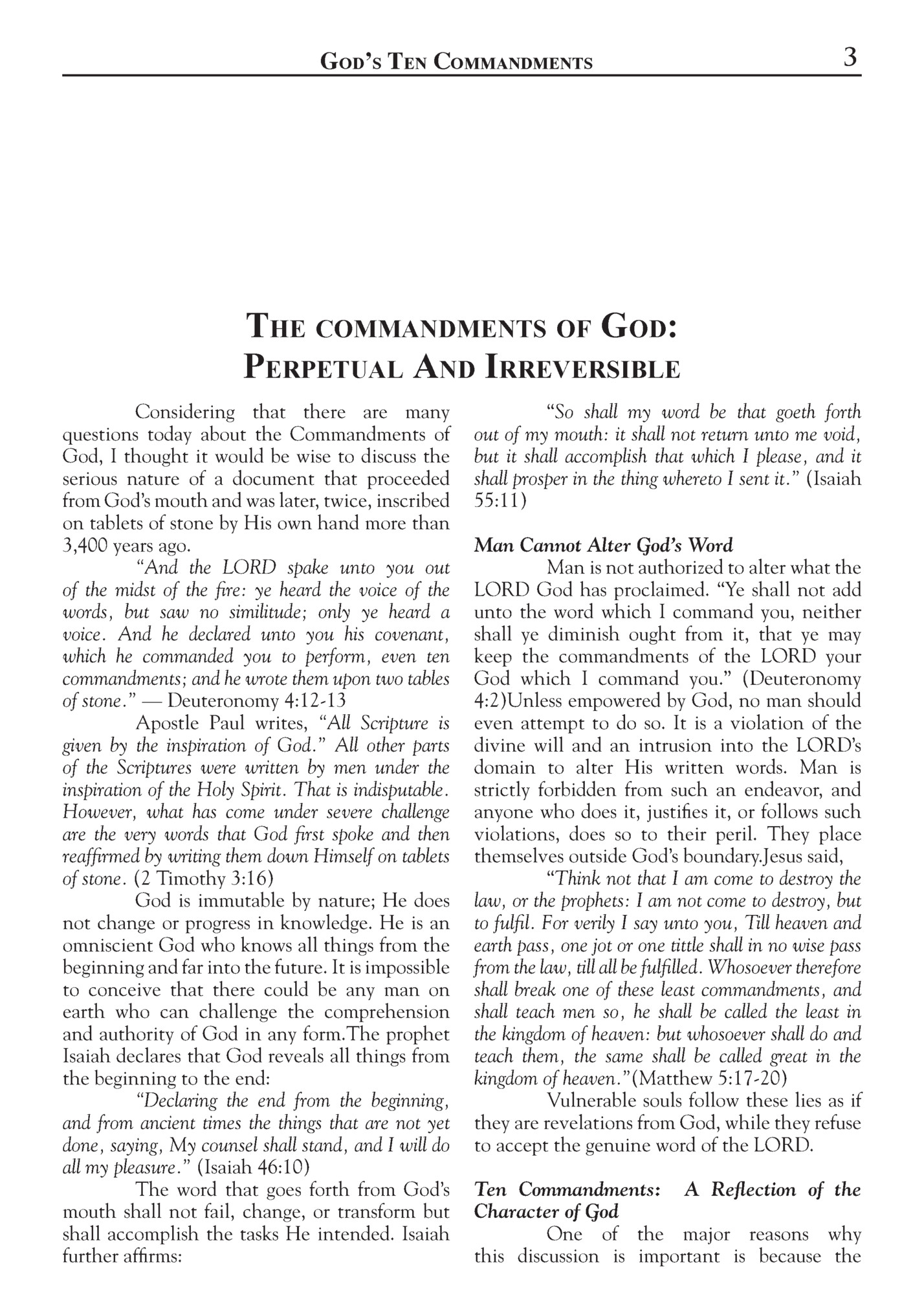 God’s Ten Commandments