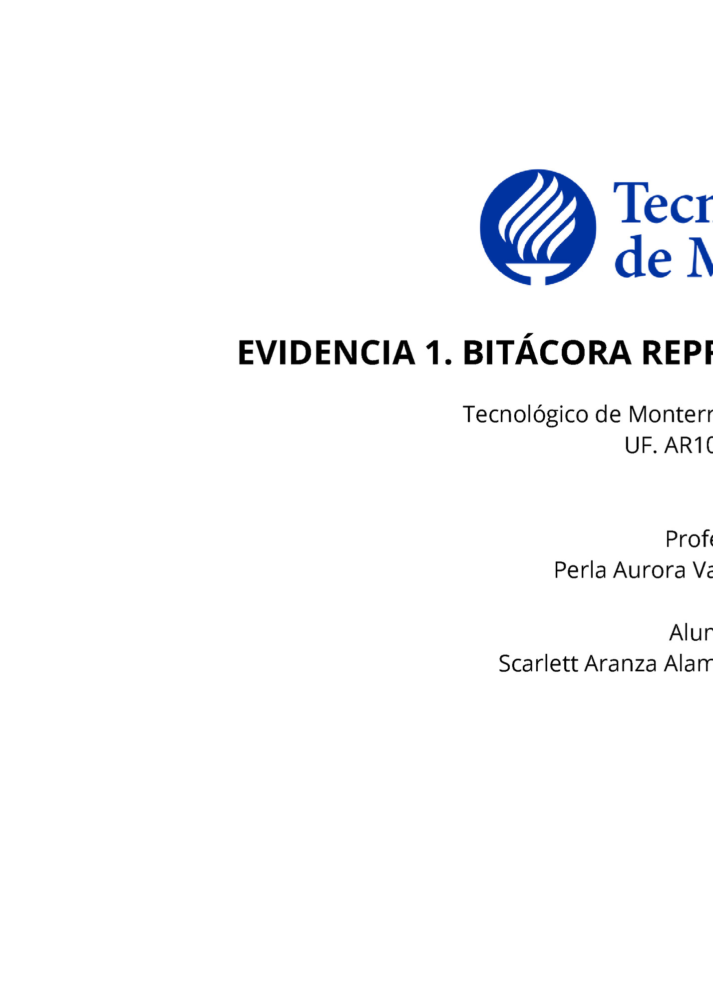 EVIDENCIA 1. BITÁCORA REPRESENTACIÓN SIGNIFICATIVA
