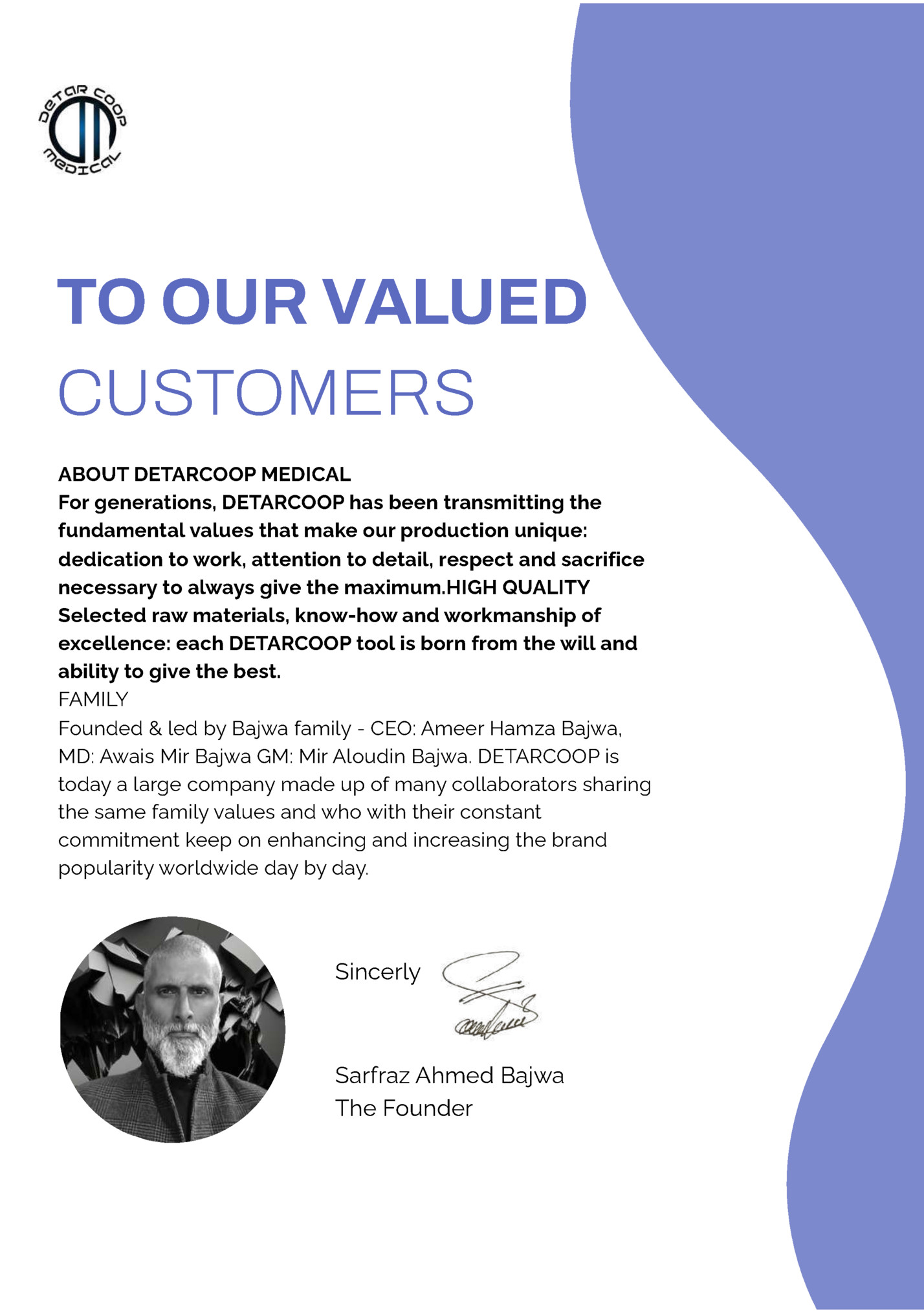 TO OUR VALUED