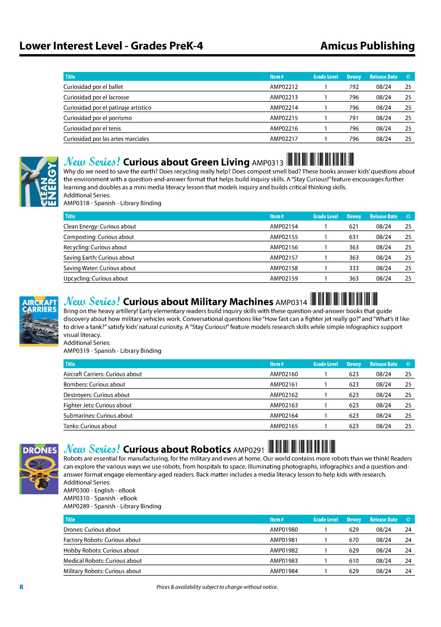 Lower Interest Level - Grades PreK-4