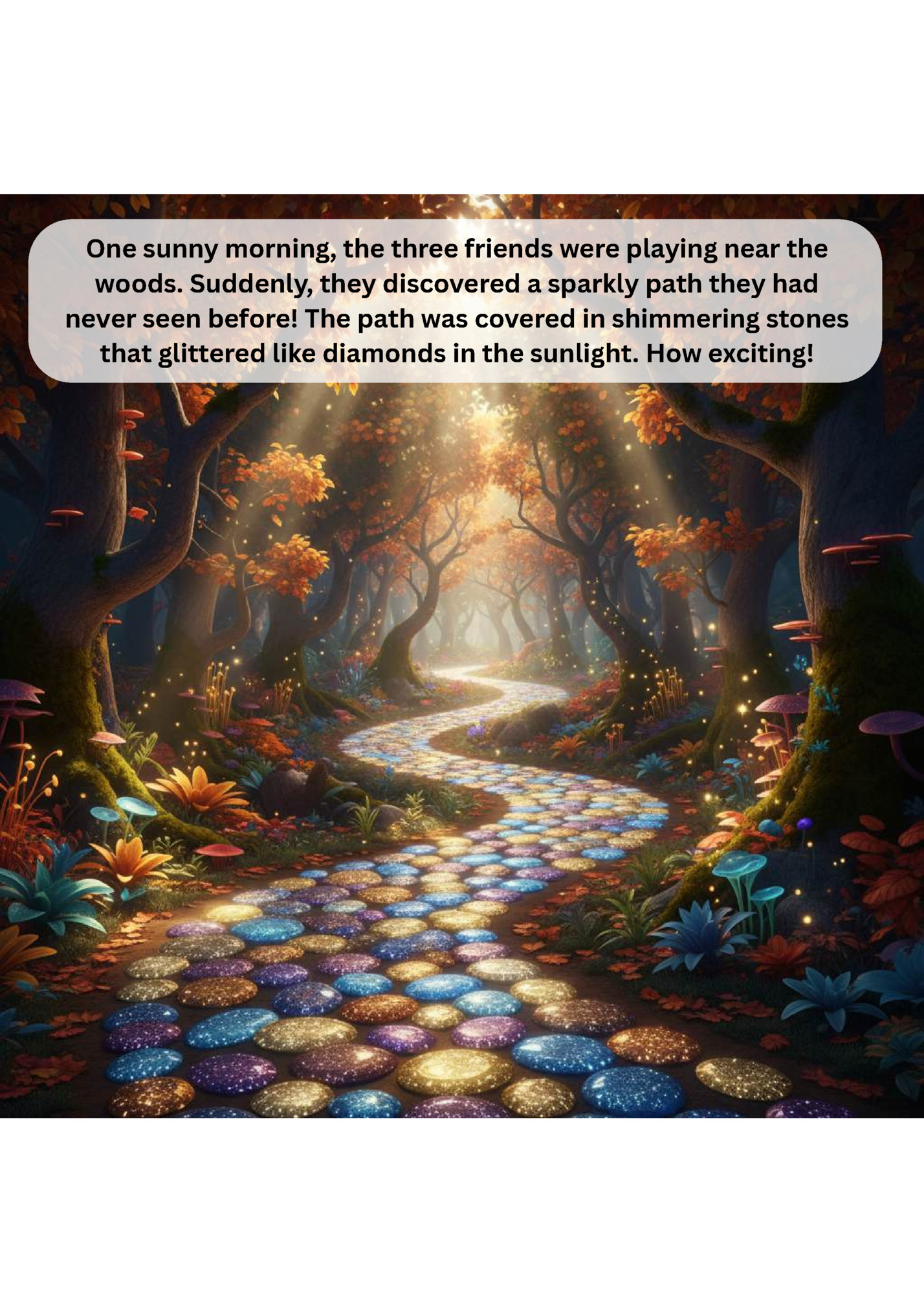 One sunny morning, the three friends were playing near the