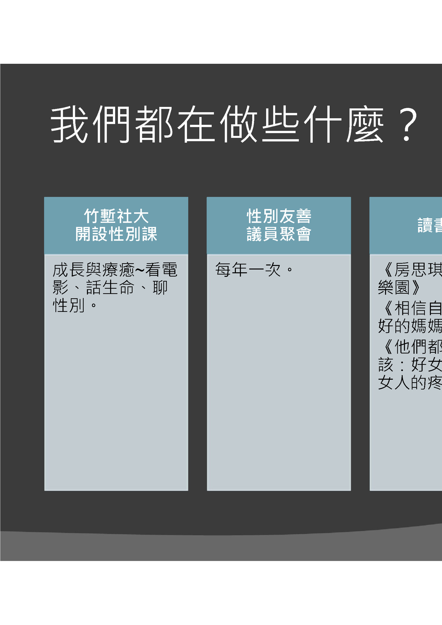 我們都在做些什麼？