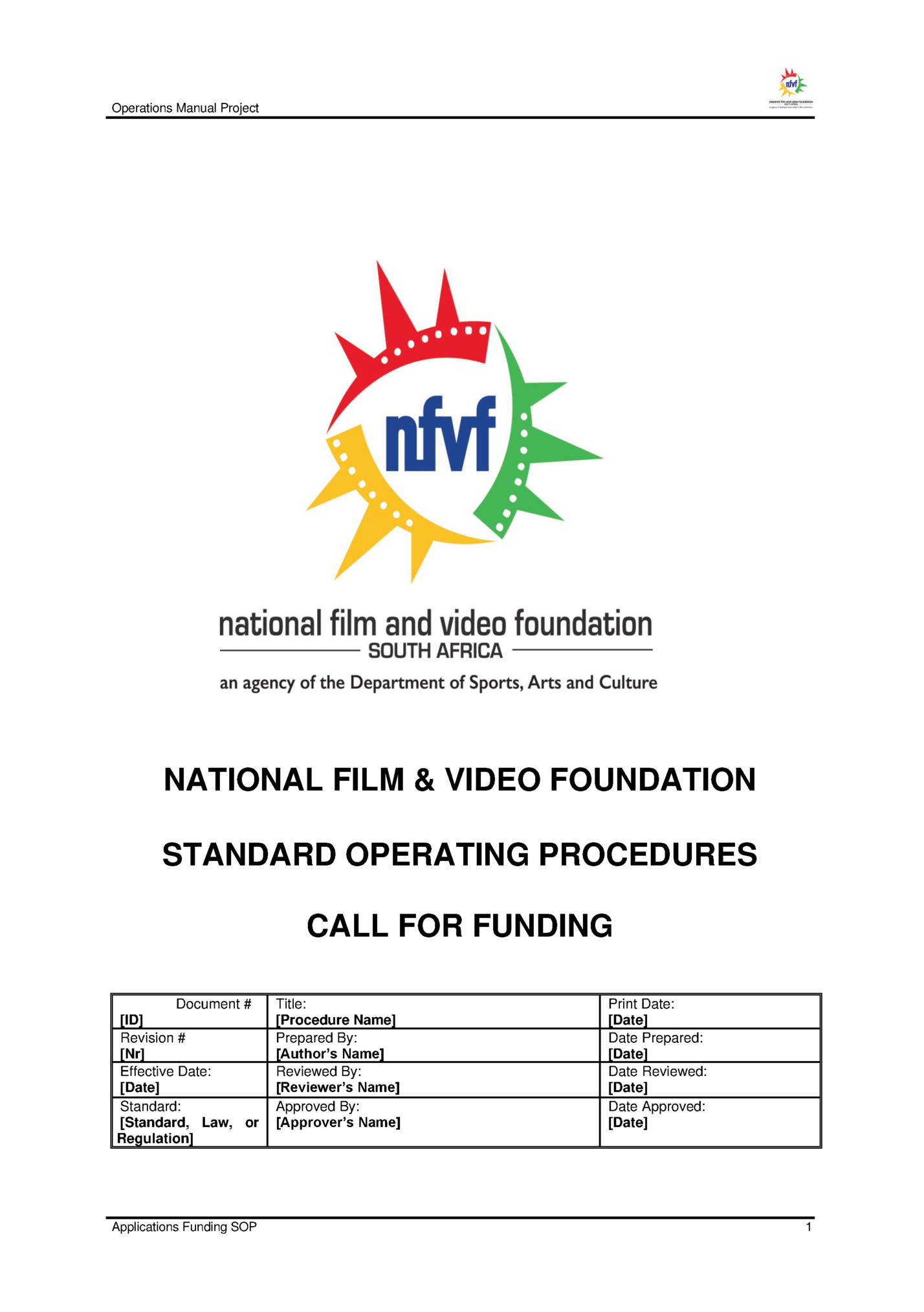 Operations Manual Project Operations Manual Project