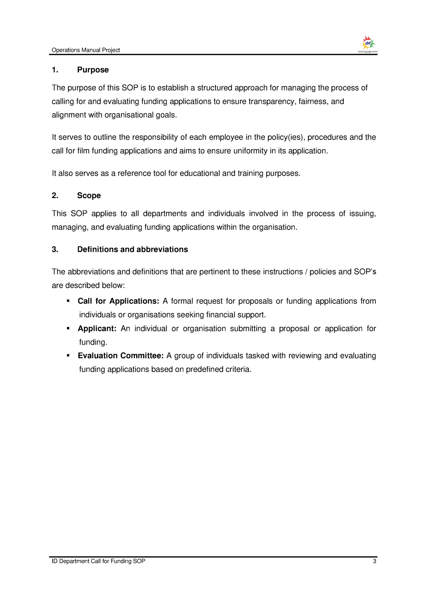 Operations Manual Project Operations Manual Project