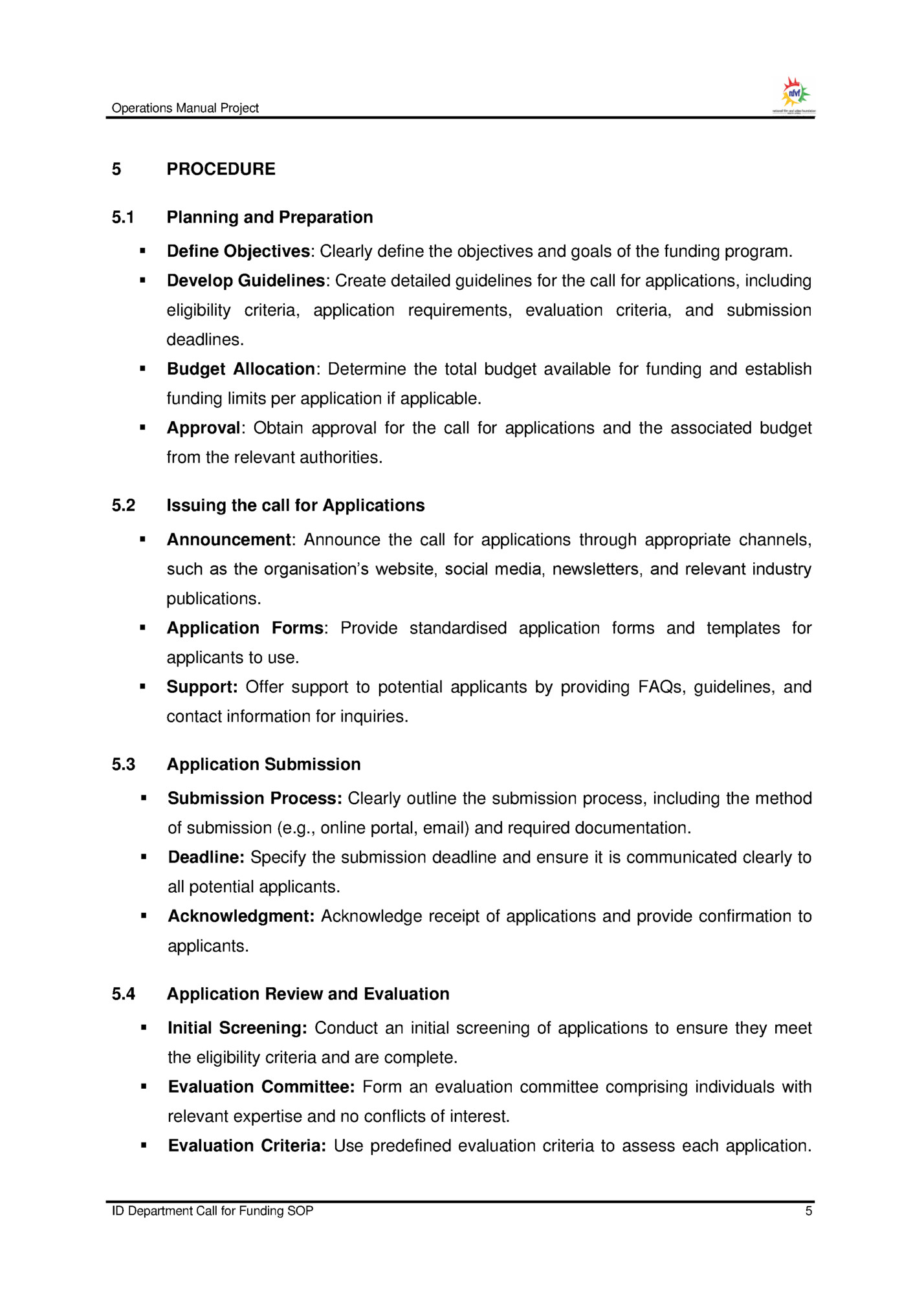 Operations Manual Project Operations Manual Project