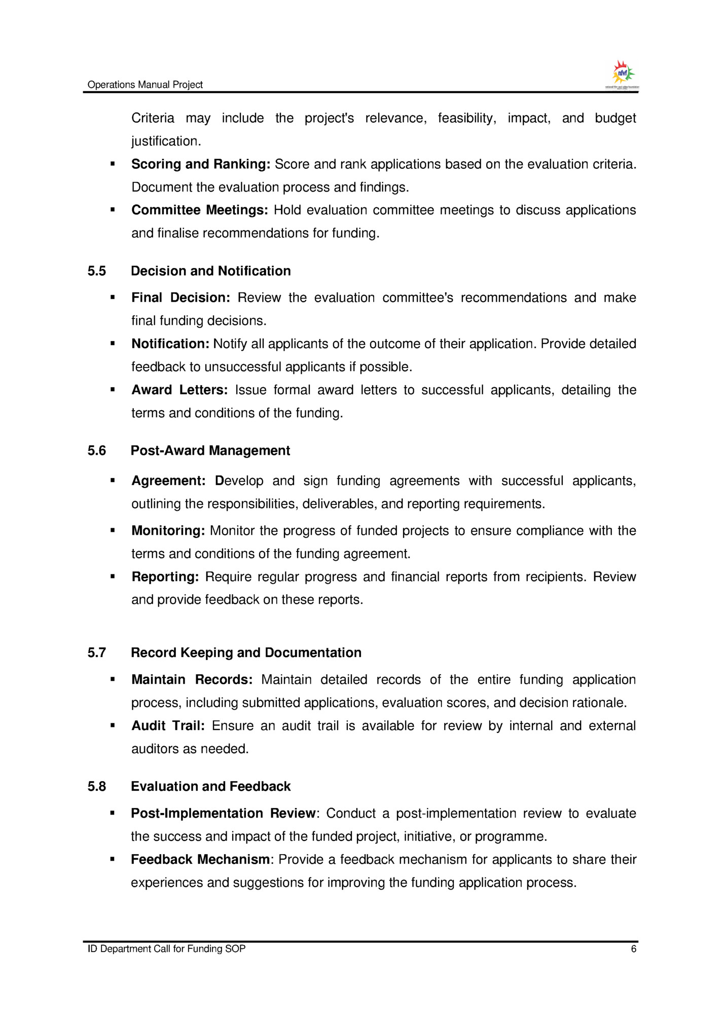 Operations Manual Project Operations Manual Project
