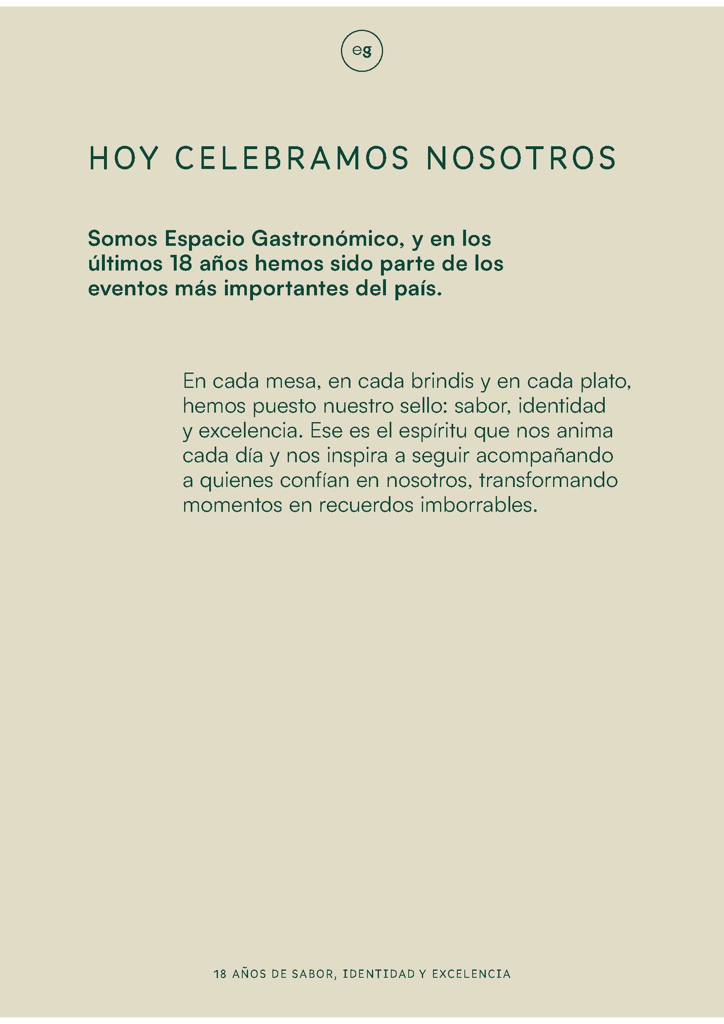 HOY CELEBRAMOS NOSOTROS