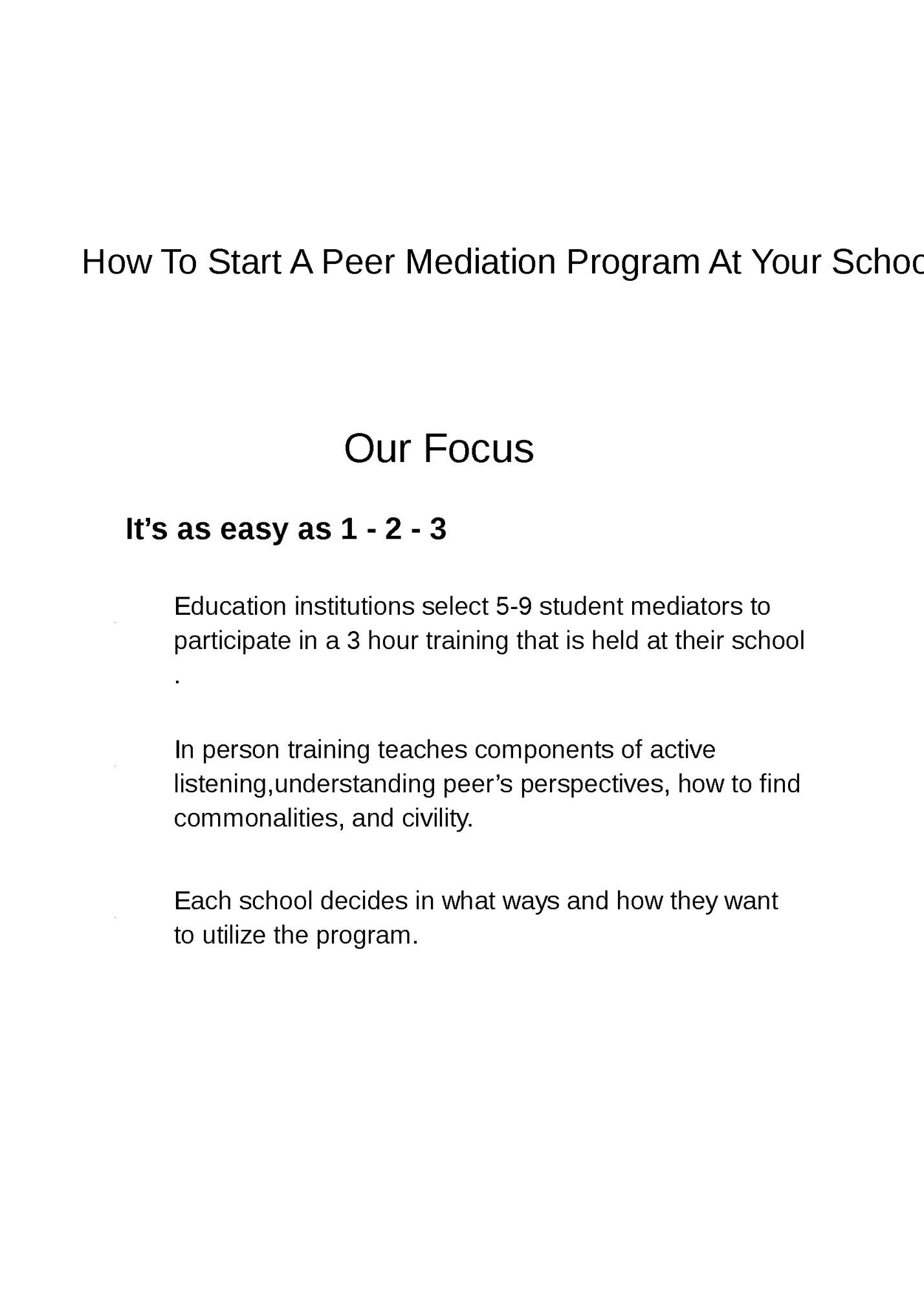 How To Start A Peer Mediation Program At Your School