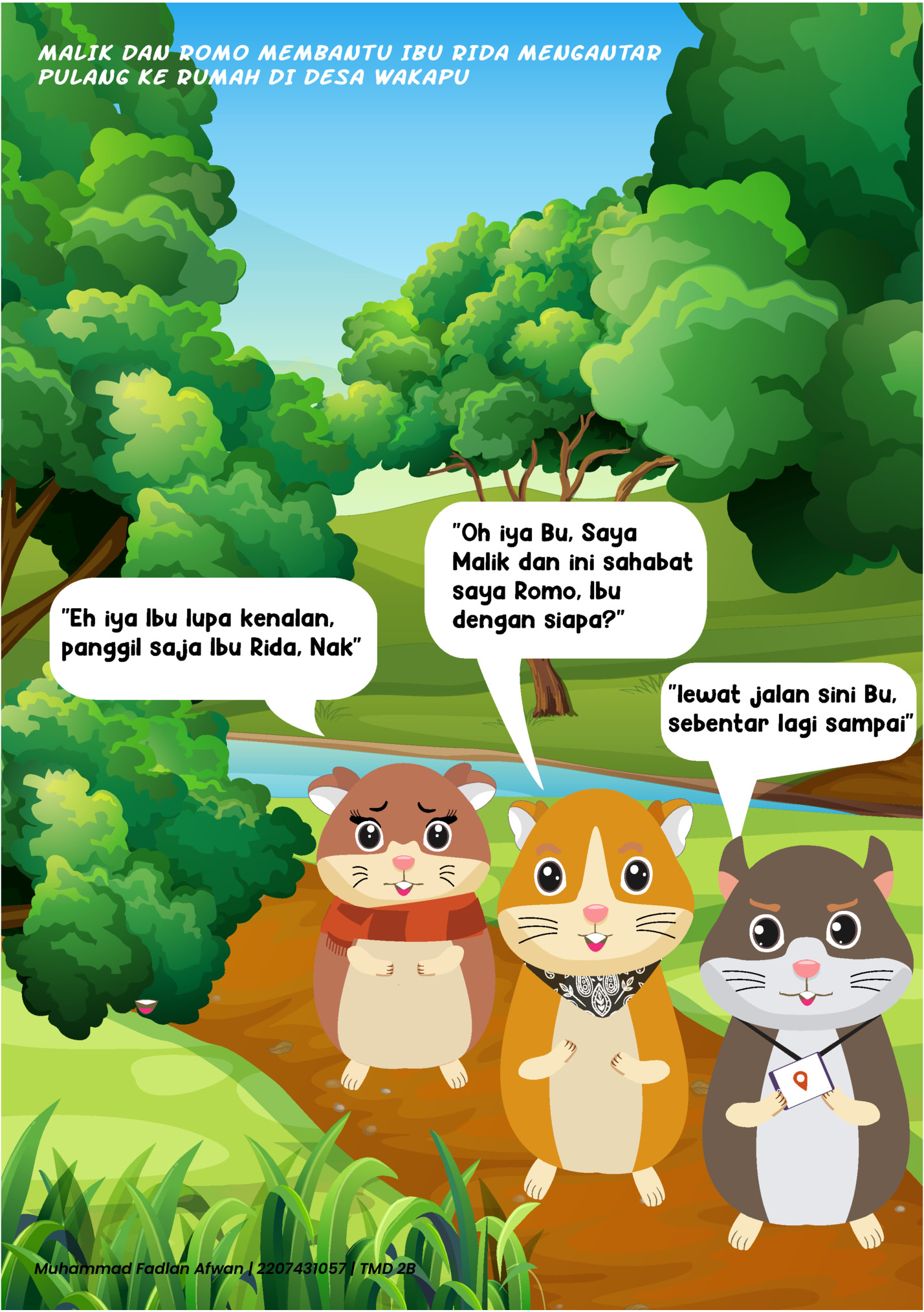 MALIK DAN ROMO MEMBANTU IBU RIDA MENGANTAR