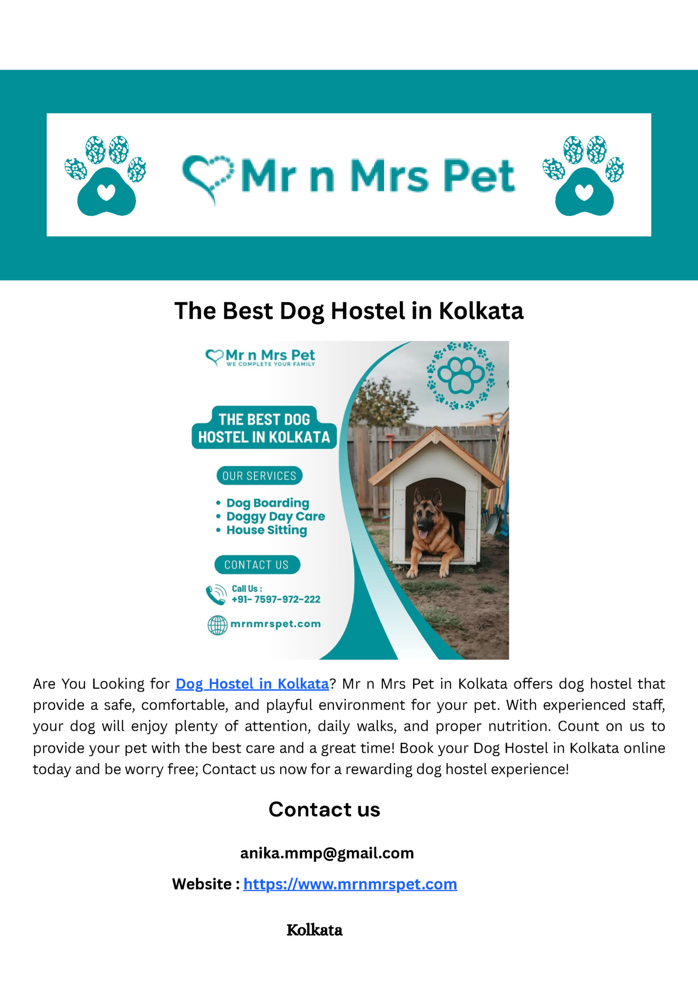 The Best Dog Hostel in Kolkata