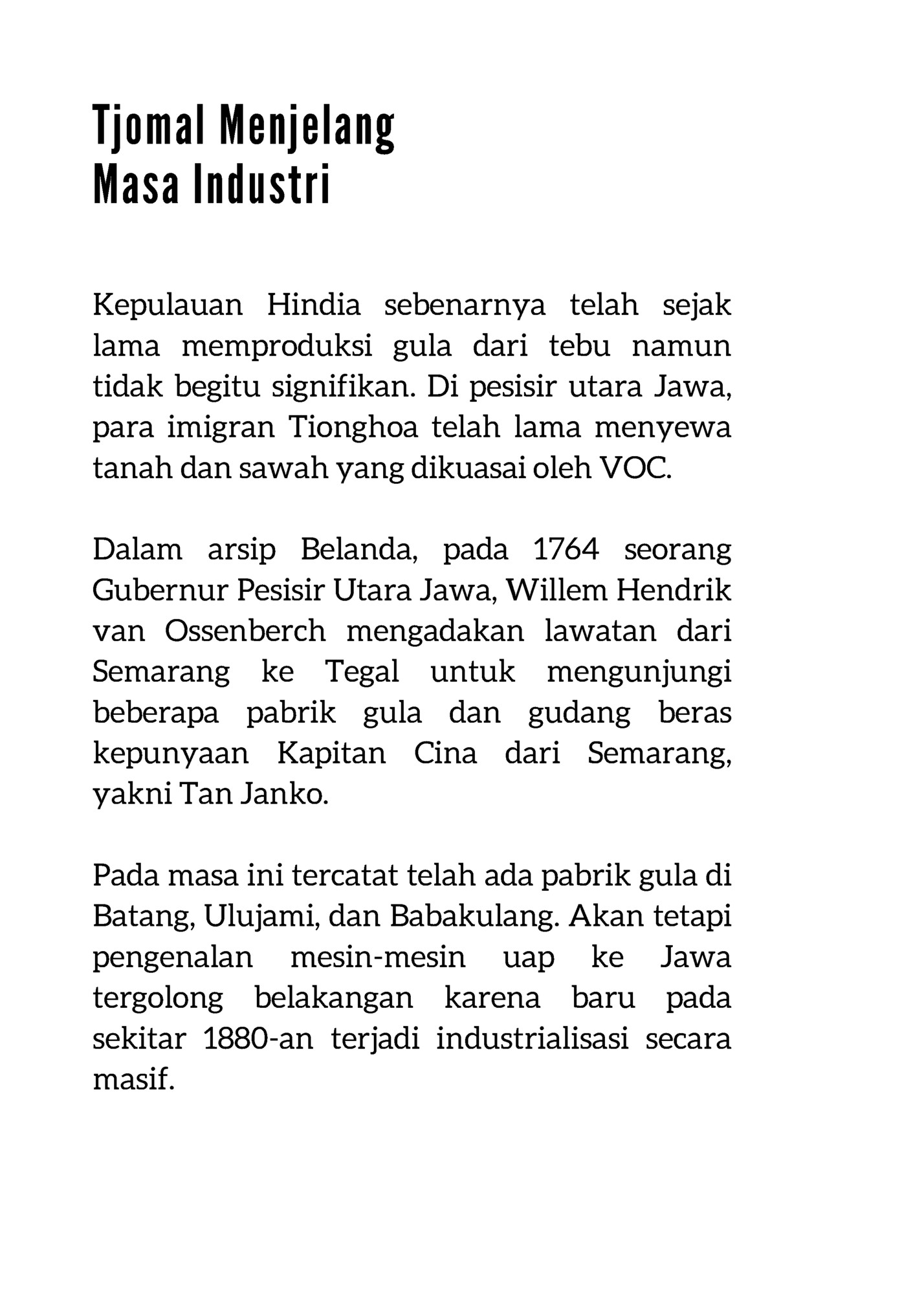 Tjomal Menjelang