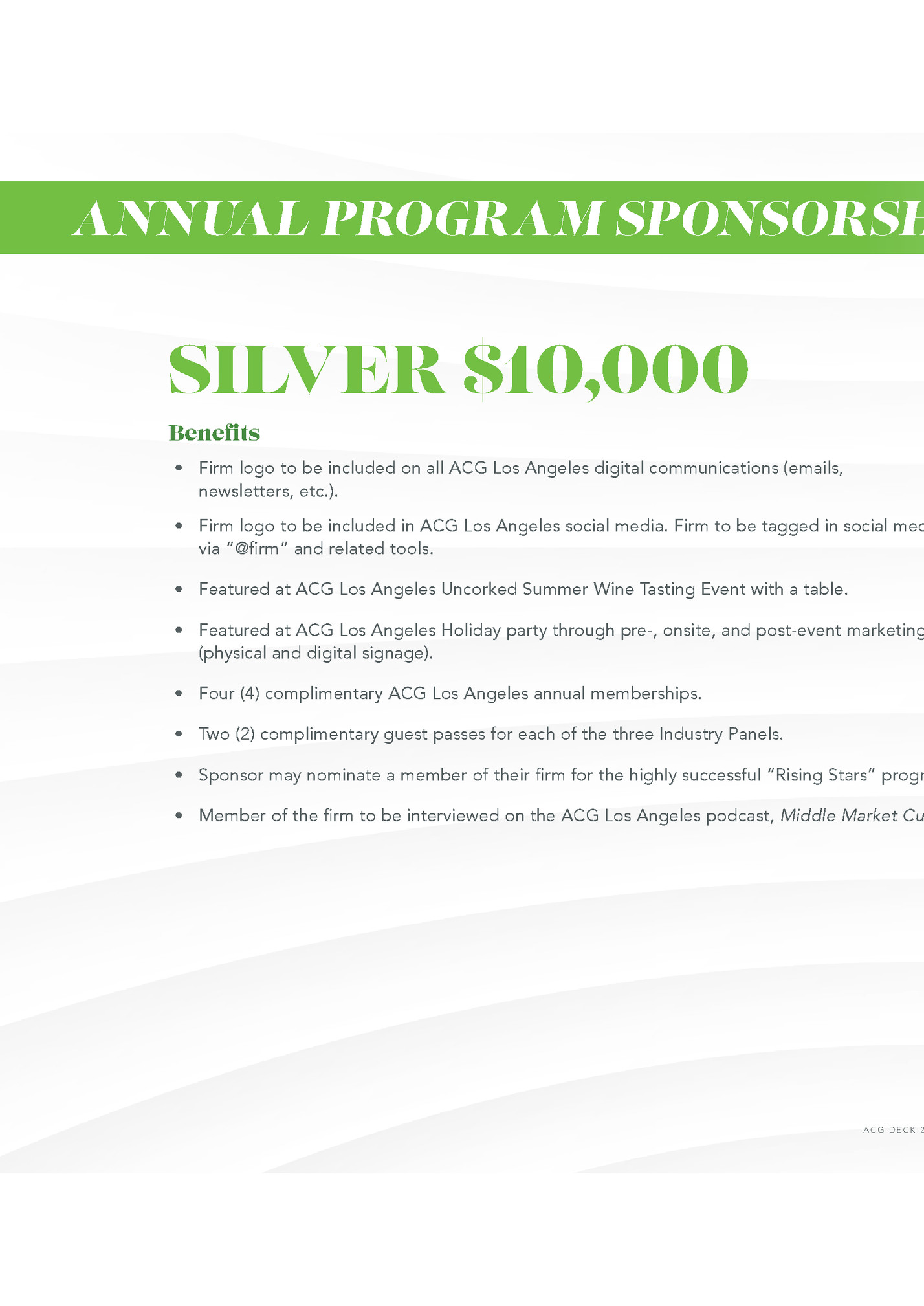 ANNUAL PROGRAM SPONSORSHIPS