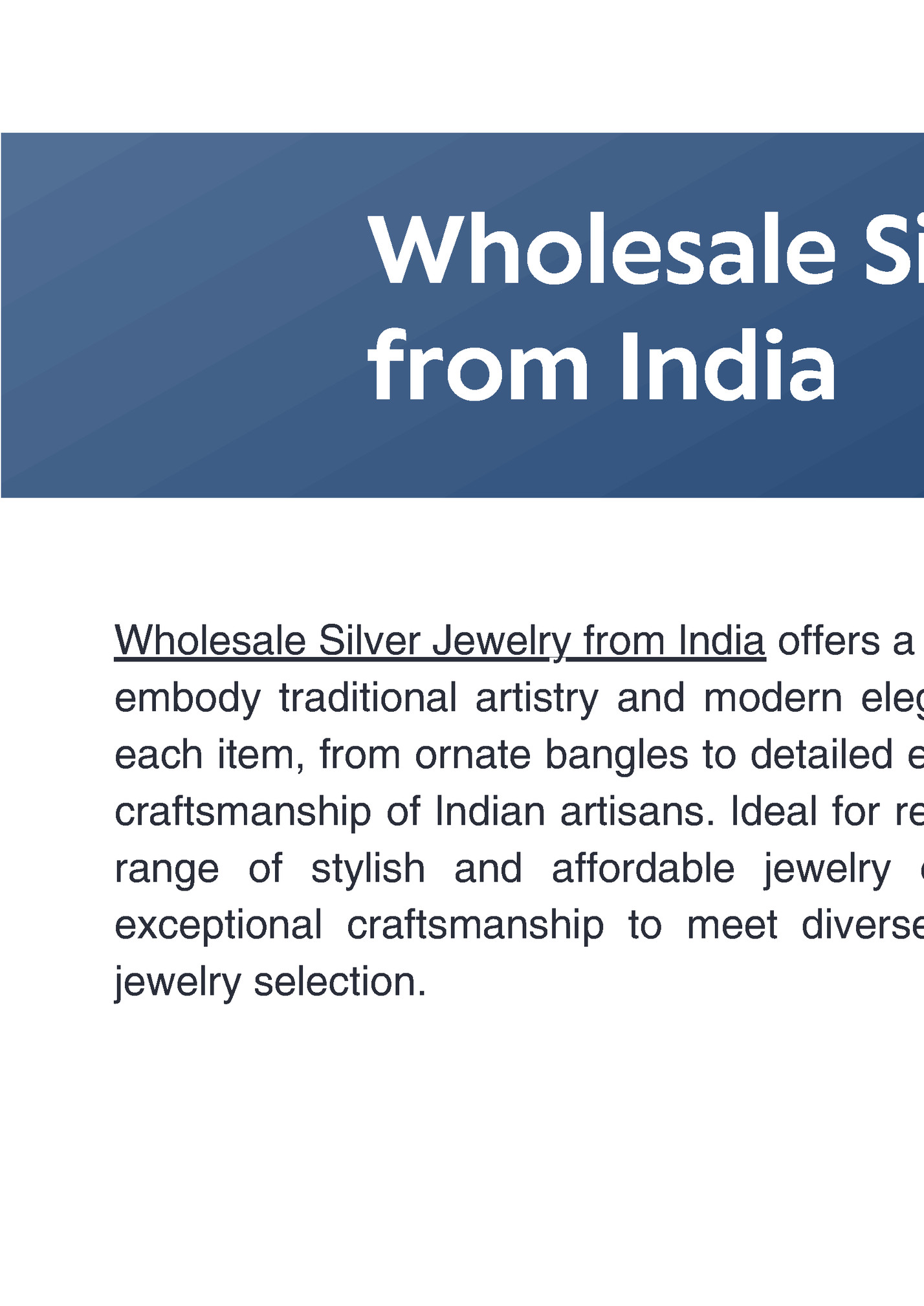 Wholesale Silver Jewelry